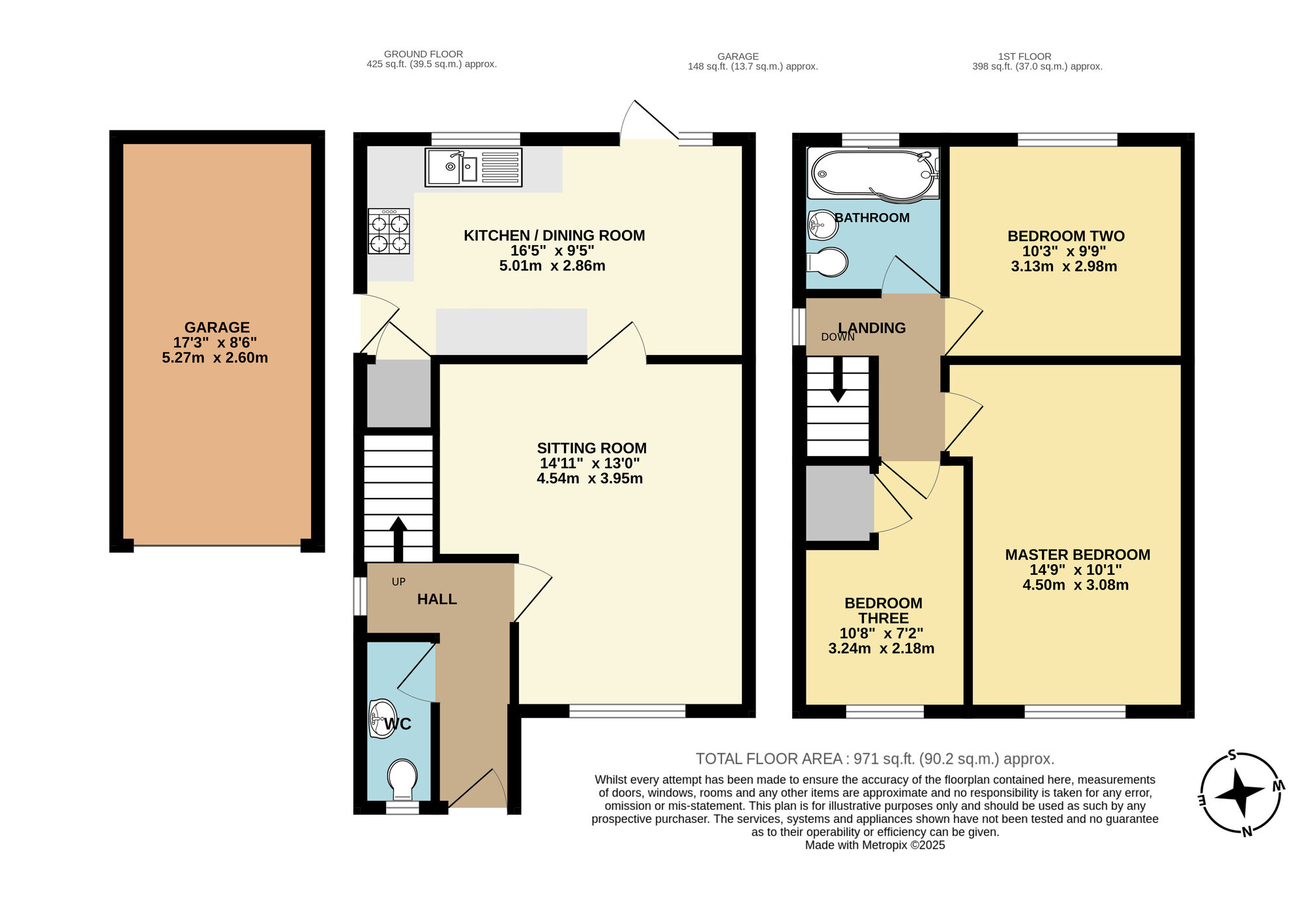 Floorplan of 3 bedroom Semi Detached House for sale, Hillrise Close, Worlingham, Suffolk, NR34