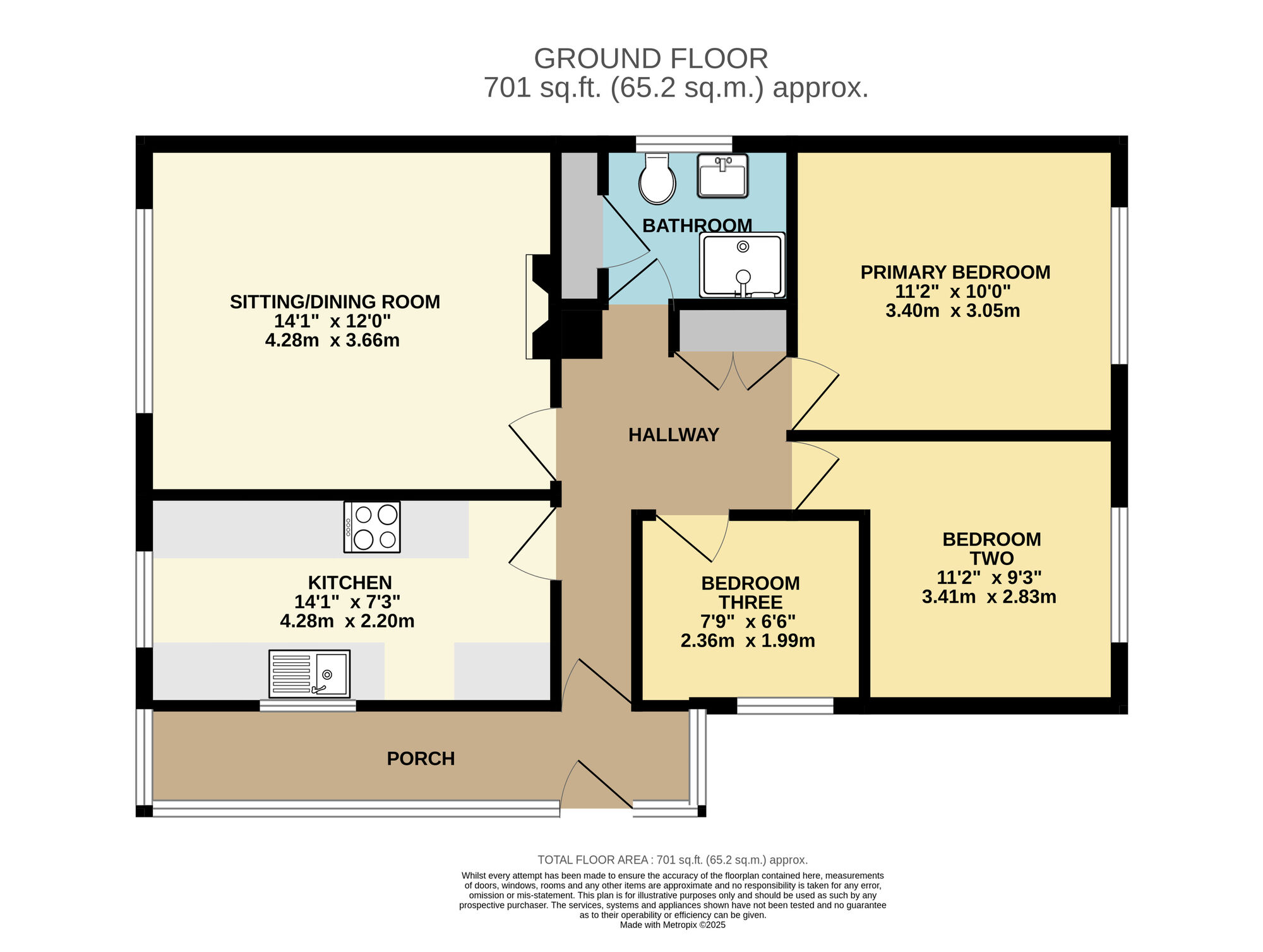 Floorplan of 3 bedroom Detached Bungalow for sale, St. Georges Road, Beccles, Suffolk, NR34