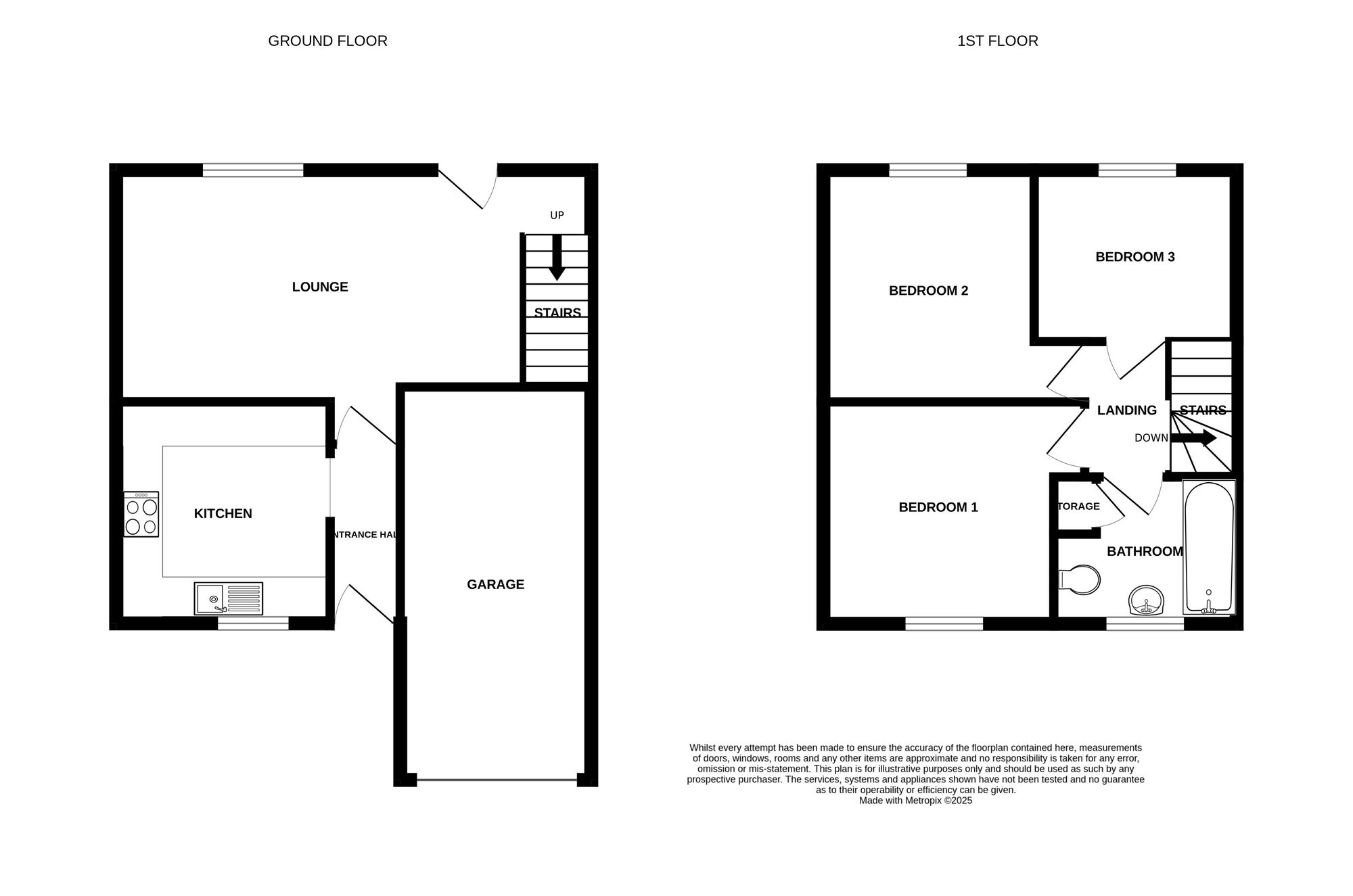 Floorplan of 3 bedroom Mid Terrace House for sale, Fortress Road, Carlton Colville, Suffolk, NR33