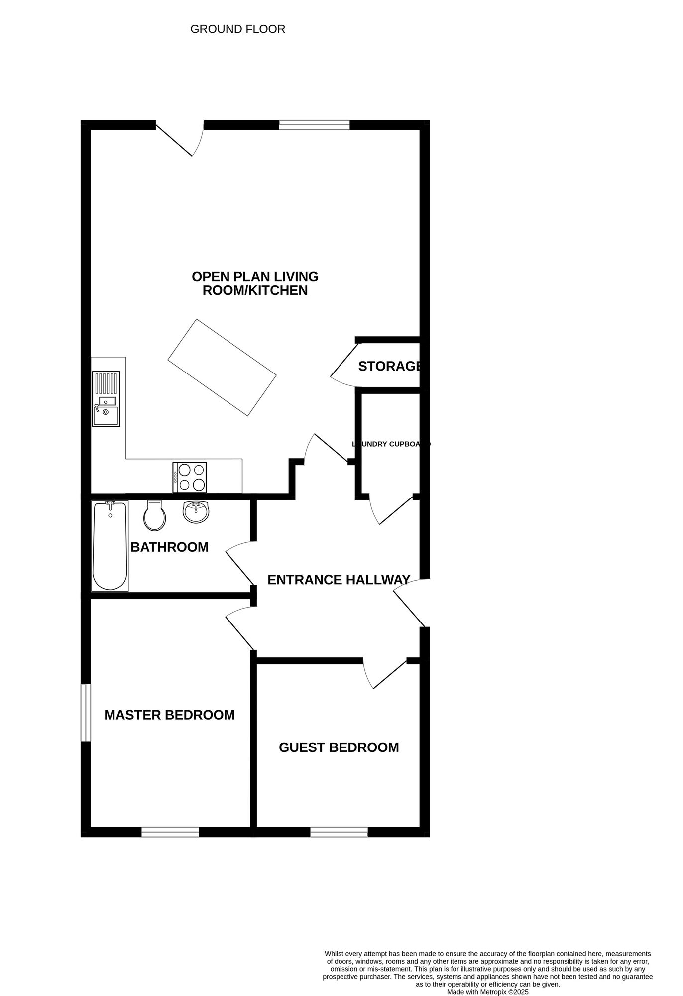 Floorplan of 2 bedroom Mid Terrace Bungalow for sale, The Cottages, Royal Naval Hospital, Norfolk, NR30