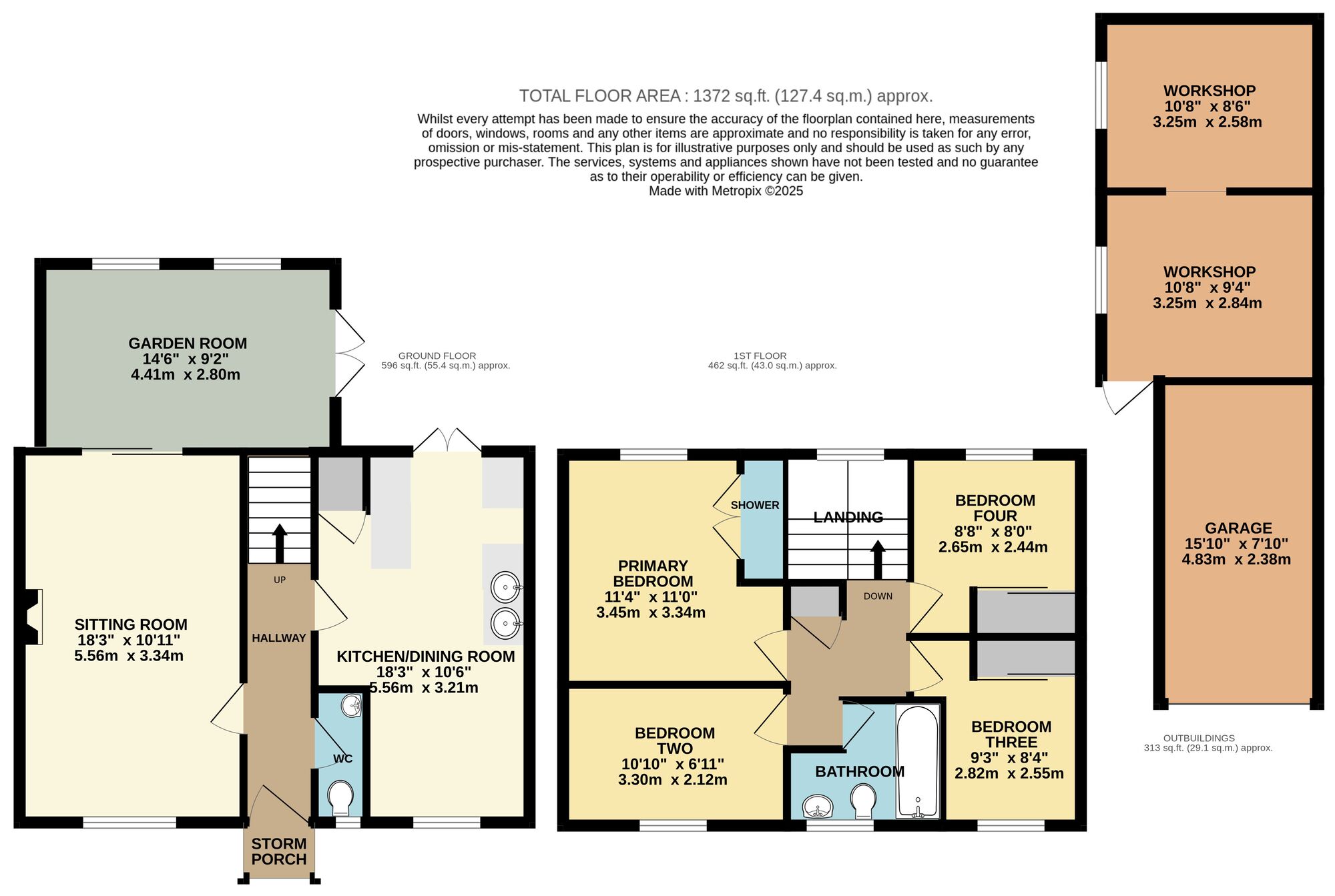 Floorplan of 4 bedroom Detached House for sale, Kings Road, Bungay, Suffolk, NR35