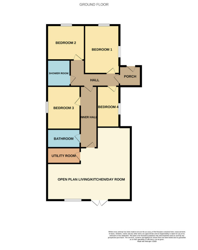 Floorplan of 4 bedroom Semi Detached Bungalow for sale, Chestnut Avenue, Lowestoft, Suffolk, NR32