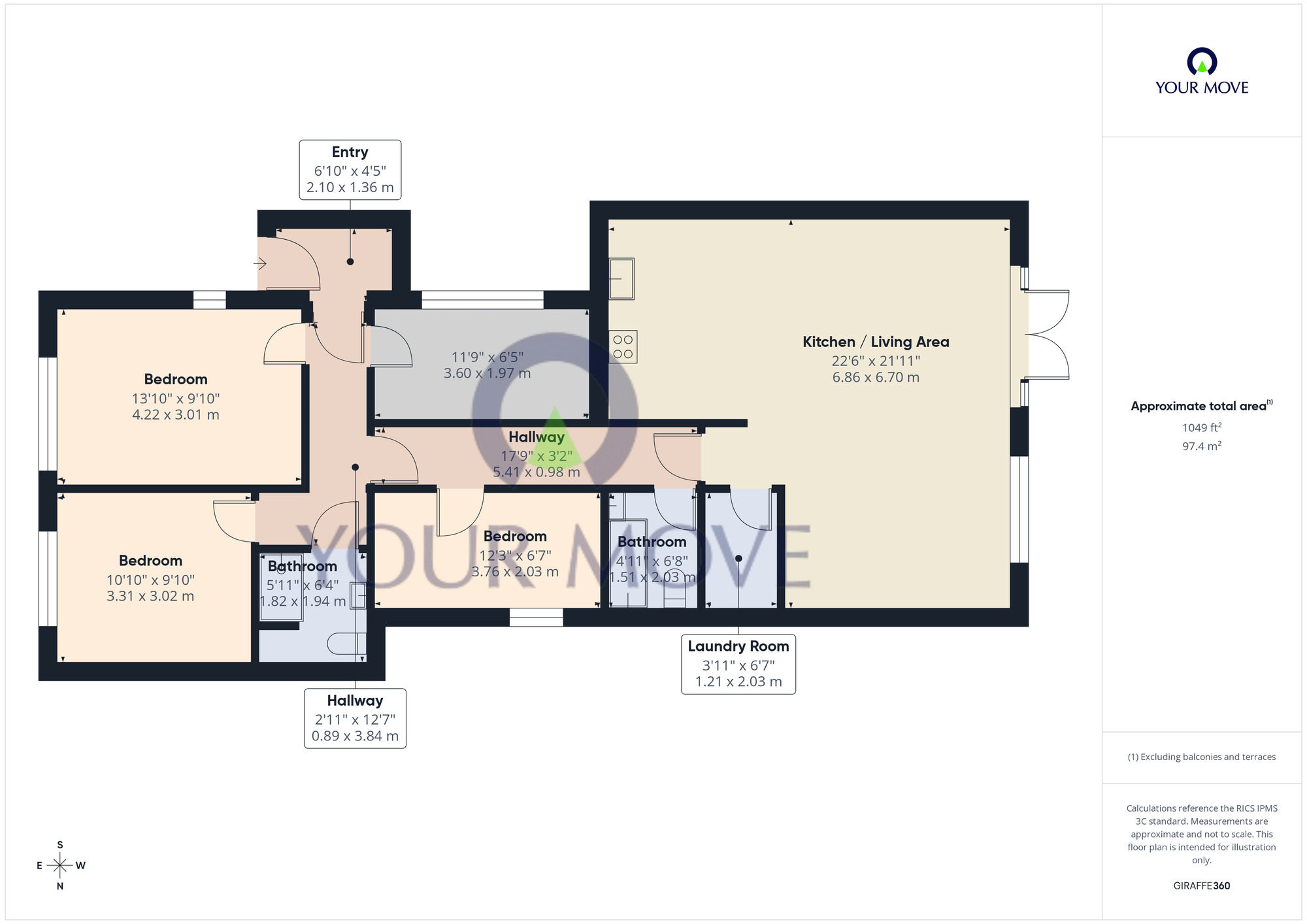 Floorplan of 4 bedroom Semi Detached Bungalow for sale, Chestnut Avenue, Lowestoft, Suffolk, NR32