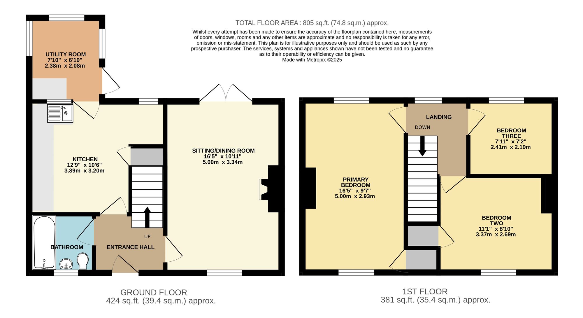 Floorplan of 3 bedroom Mid Terrace House for sale, Notley Road, Lowestoft, Suffolk, NR33