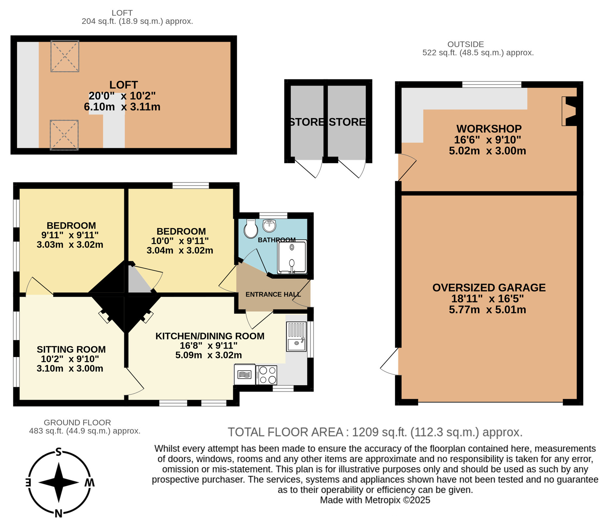Floorplan of 2 bedroom Detached Bungalow for sale, Kings Lane, Weston, Suffolk, NR34