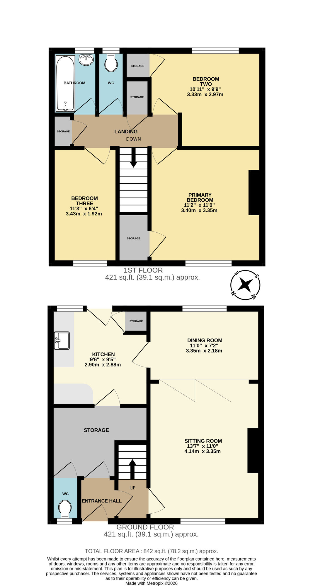 Floorplan of 3 bedroom Mid Terrace House for sale, Banham Road, Beccles, Suffolk, NR34