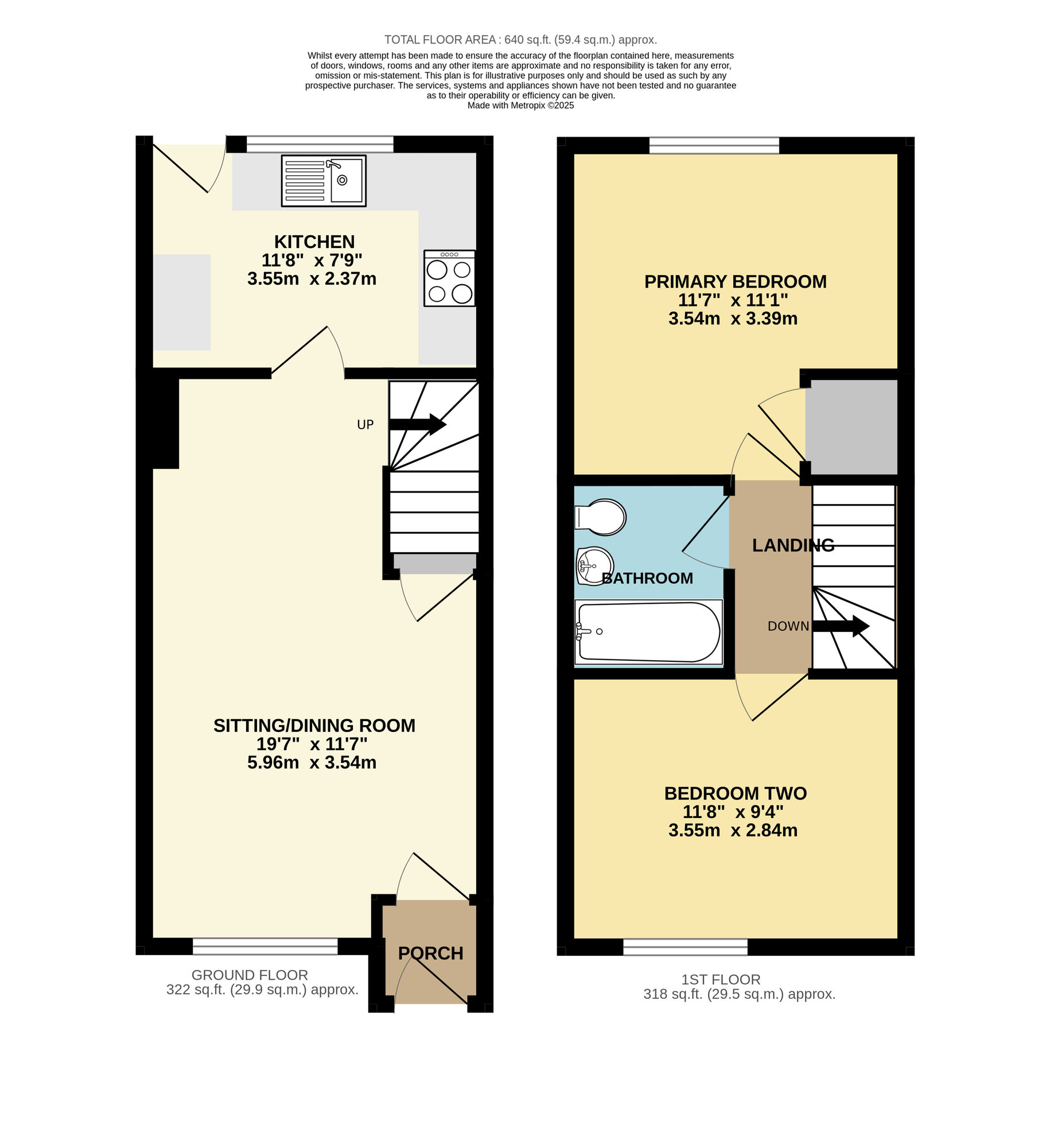 Floorplan of 2 bedroom Semi Detached House for sale, Bluebell Way, Worlingham, Suffolk, NR34