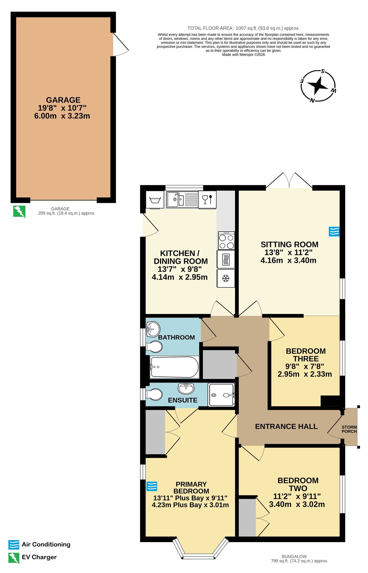 Floorplan of 3 bedroom Detached Bungalow for sale, Ellis Drive, Bungay, Suffolk, NR35