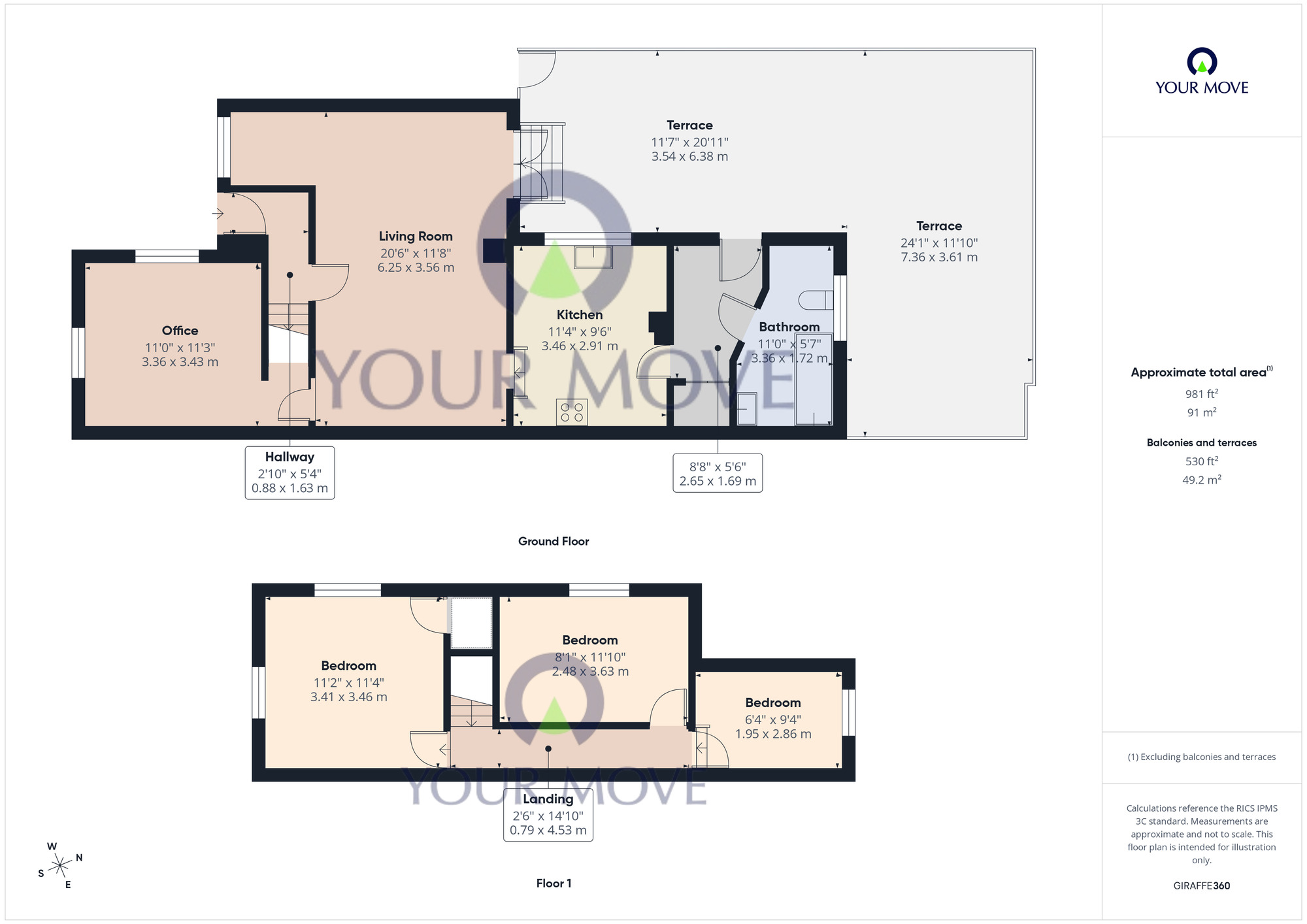 Floorplan of 3 bedroom End Terrace House for sale, Dell Road, Lowestoft, Suffolk, NR33