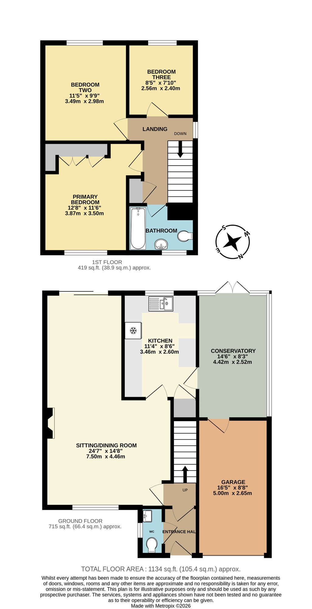 Floorplan of 3 bedroom Semi Detached House for sale, St. Benets Drive, Beccles, Suffolk, NR34