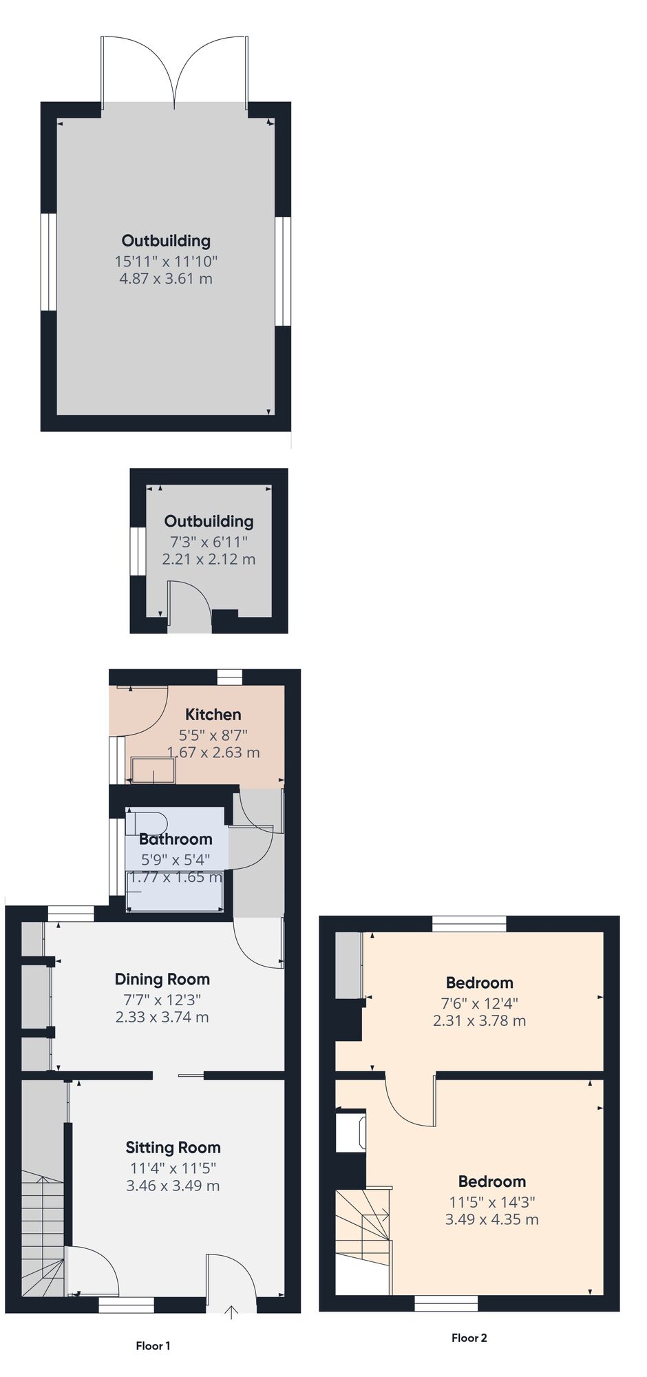 Floorplan of 2 bedroom End Terrace House for sale, Beccles Road, Toft Monks, Norfolk, NR34