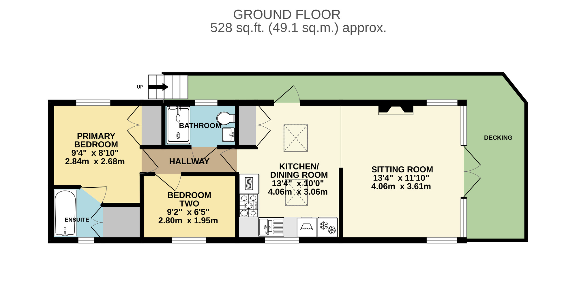 Floorplan of 2 bedroom Detached Bungalow for sale, Broadlands Holiday Park, Corton, Suffolk, NR32