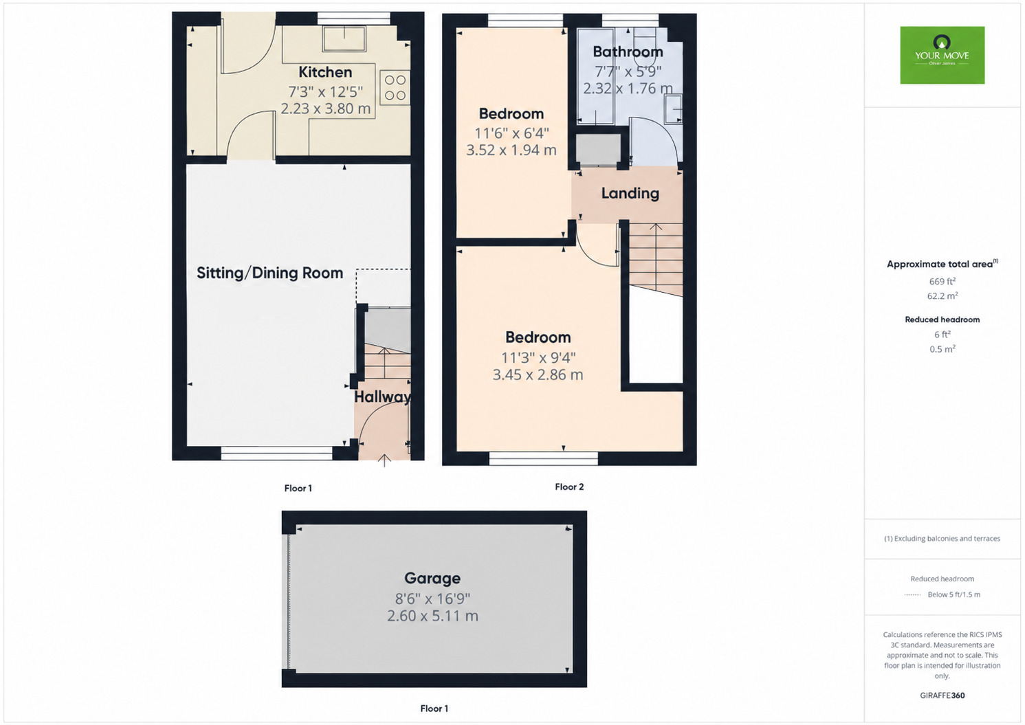 Floorplan of 2 bedroom End Terrace House for sale, Sheridan Walk, Worlingham, Suffolk, NR34