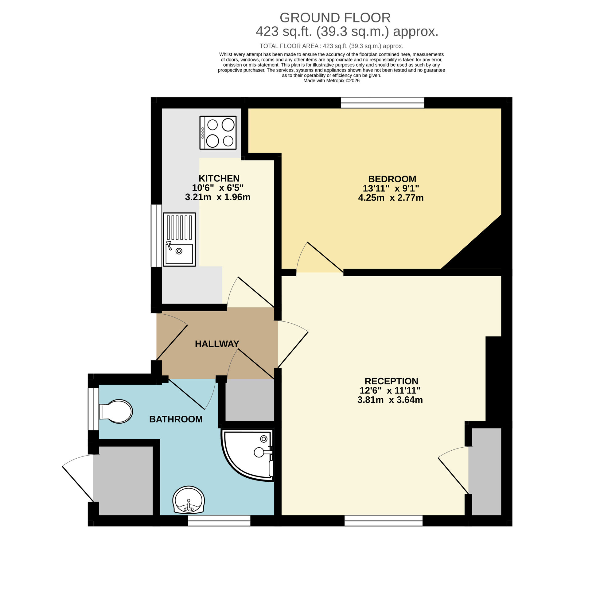 Floorplan of 1 bedroom Semi Detached Bungalow for sale, The Street, The Street, Alburgh, Norfolk, IP20