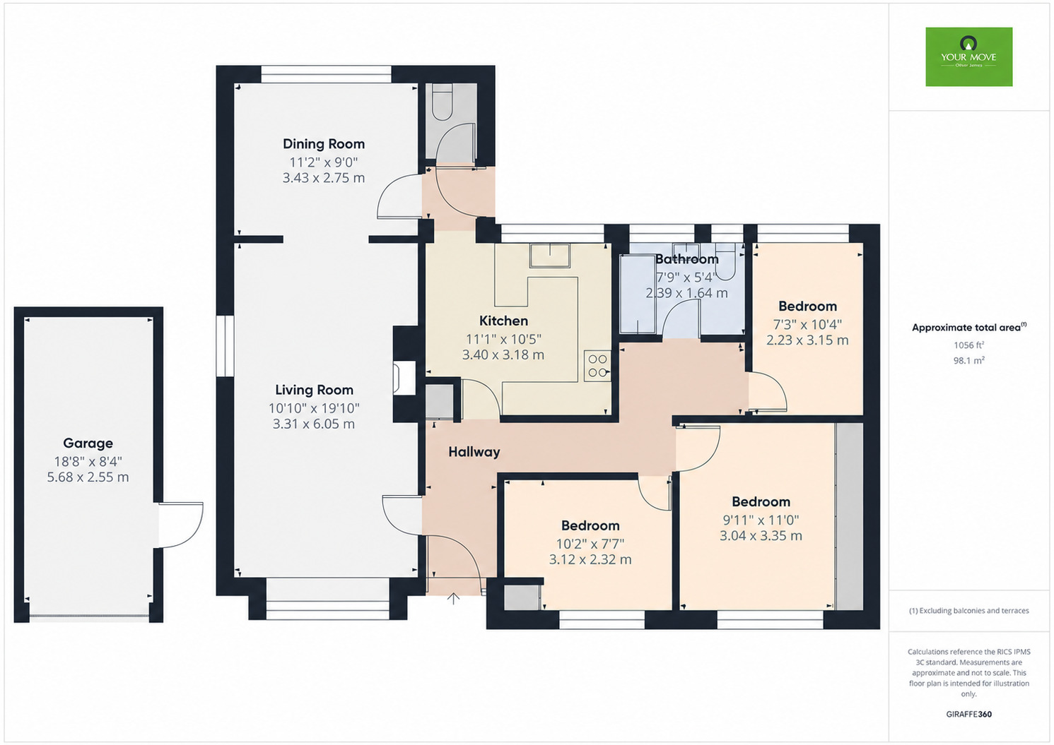 Floorplan of 3 bedroom Detached Bungalow for sale, Park Drive, Worlingham, Suffolk, NR34