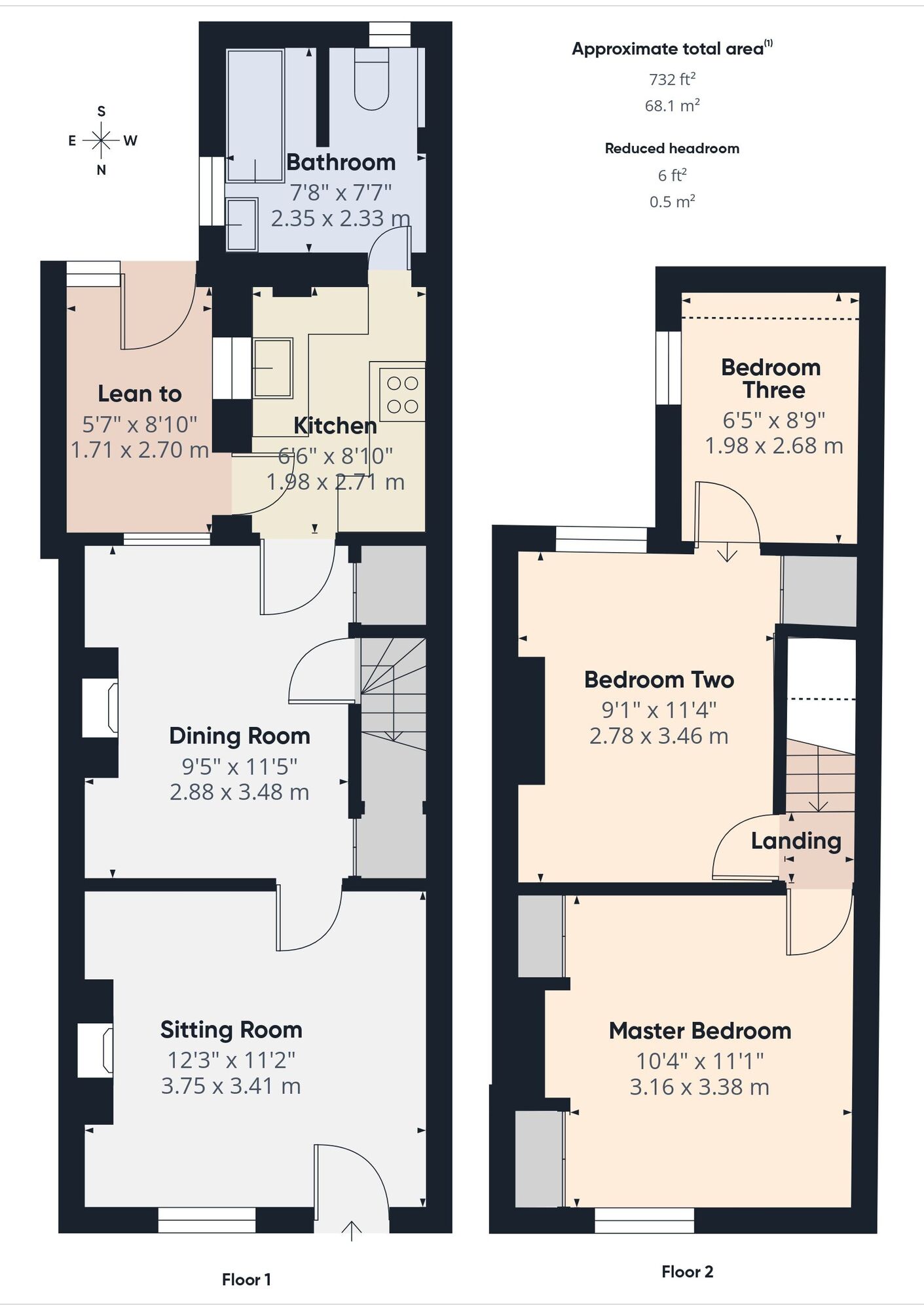 Floorplan of 3 bedroom Mid Terrace House for sale, Denmark Road, Beccles, Suffolk, NR34