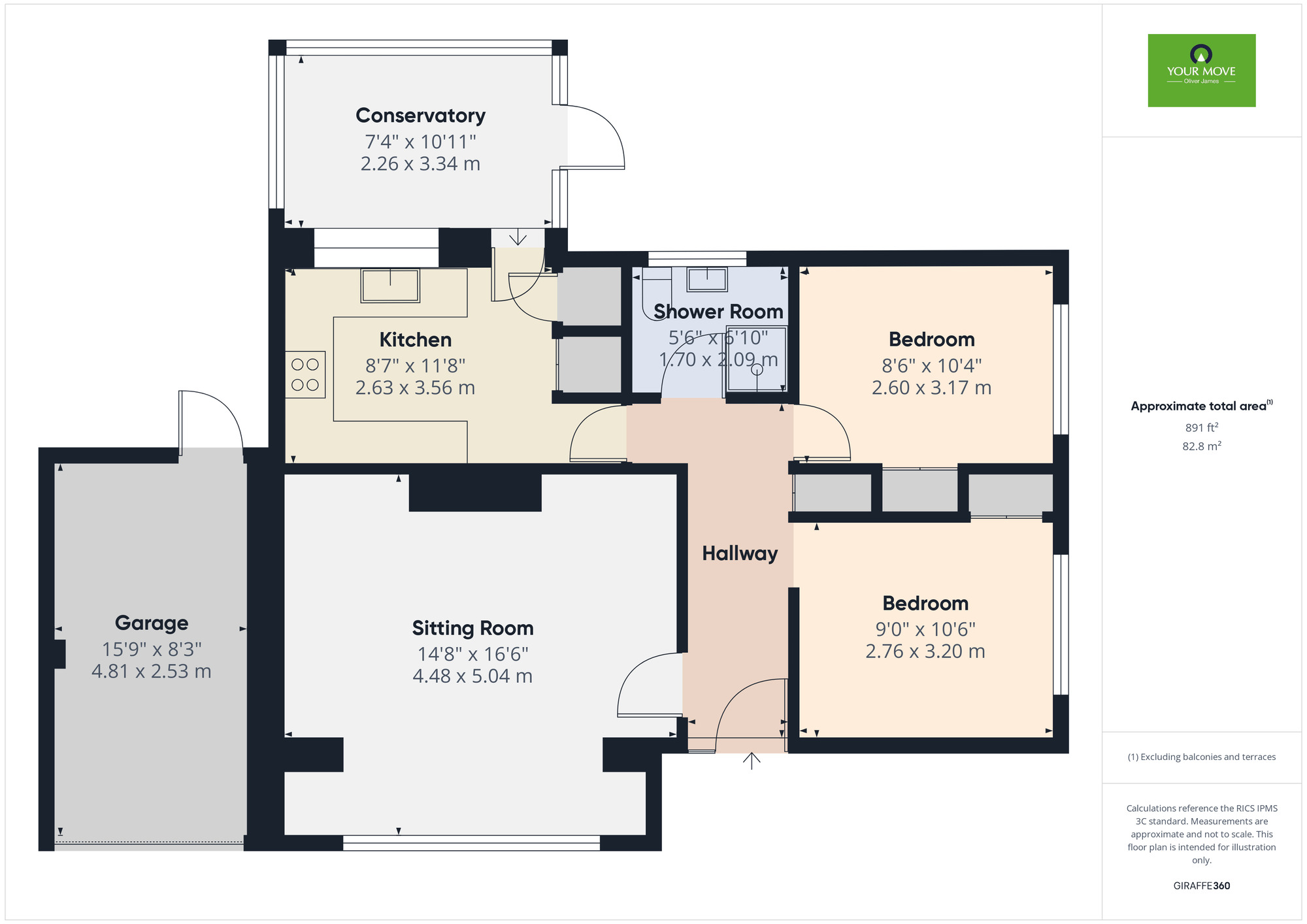 Floorplan of 2 bedroom Detached Bungalow for sale, St. Georges Close, St. Georges Road, Suffolk, NR34