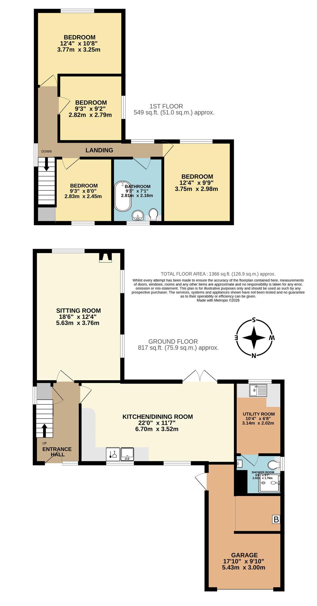Floorplan of 4 bedroom Detached House for sale, Cromwell Avenue, Beccles, Suffolk, NR34