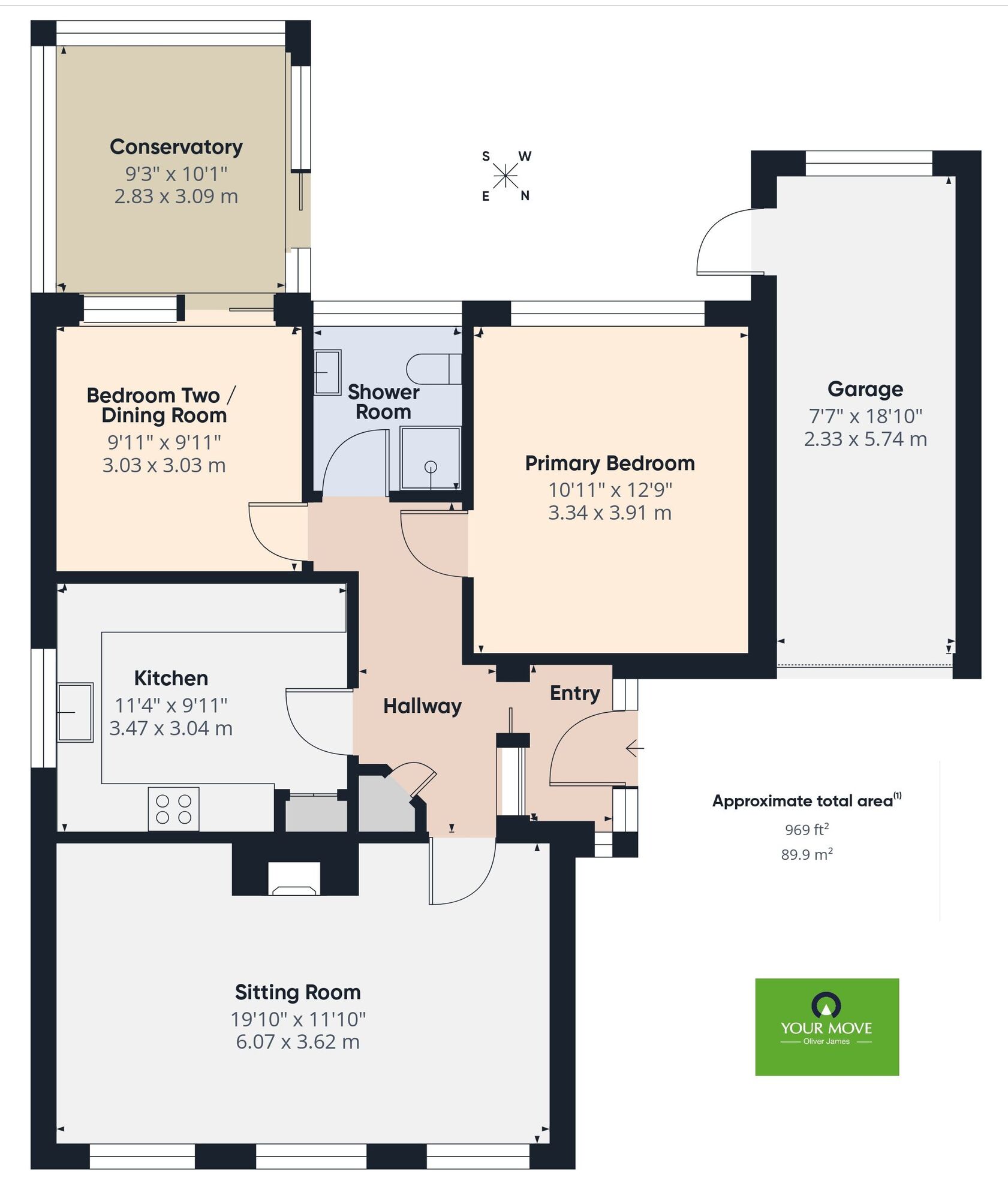 Floorplan of 2 bedroom Detached Bungalow for sale, Highland Drive, Worlingham, Suffolk, NR34