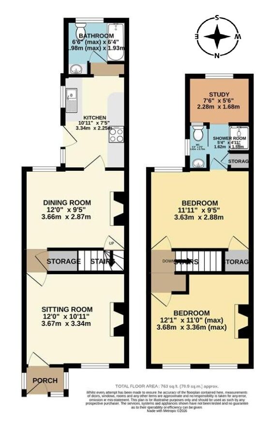 Floorplan of 2 bedroom Mid Terrace House for sale, Alexandra Road, Beccles, Suffolk, NR34