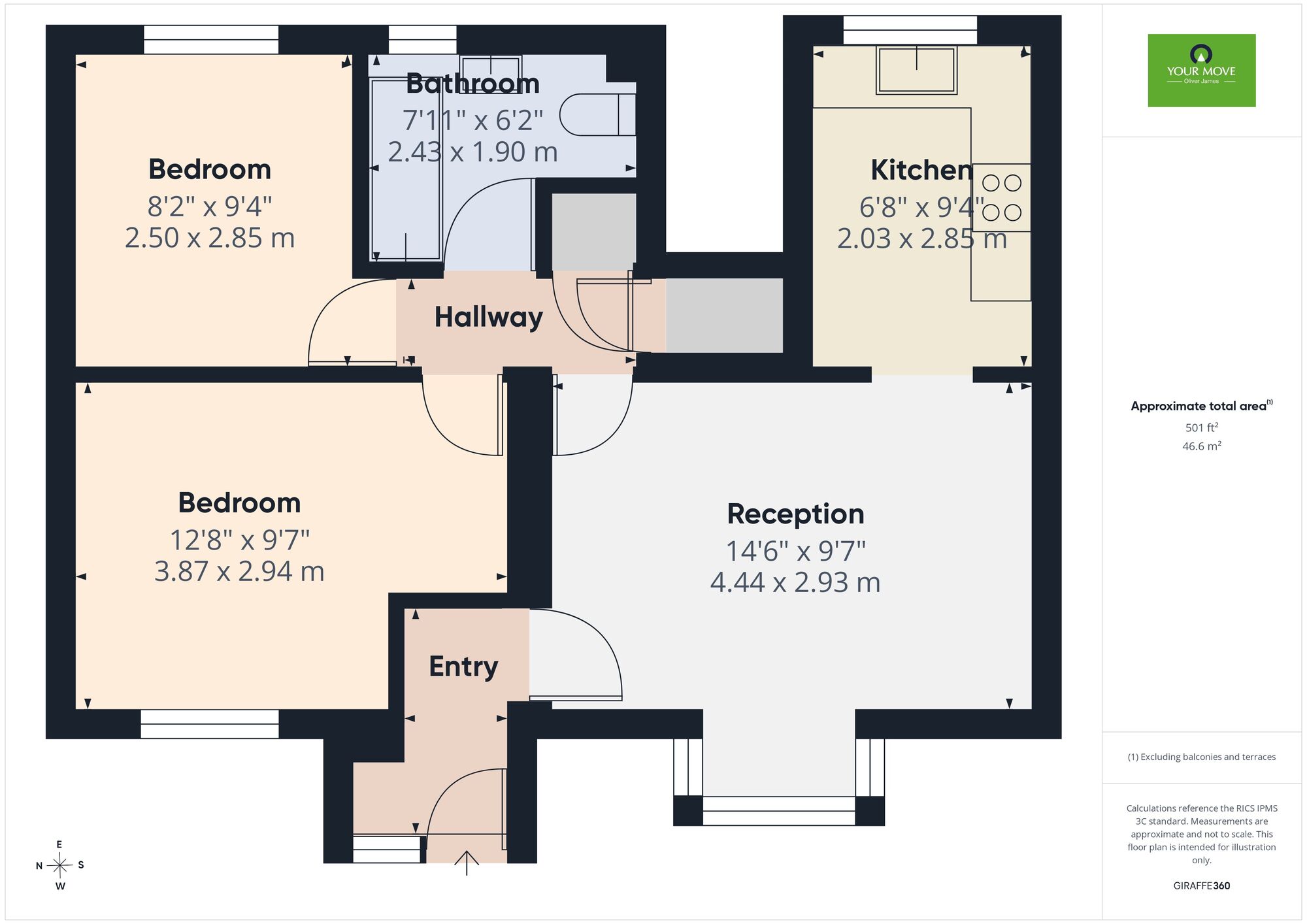 Floorplan of 2 bedroom Flat for sale, Temperance Place, Blyburgate, Suffolk, NR34