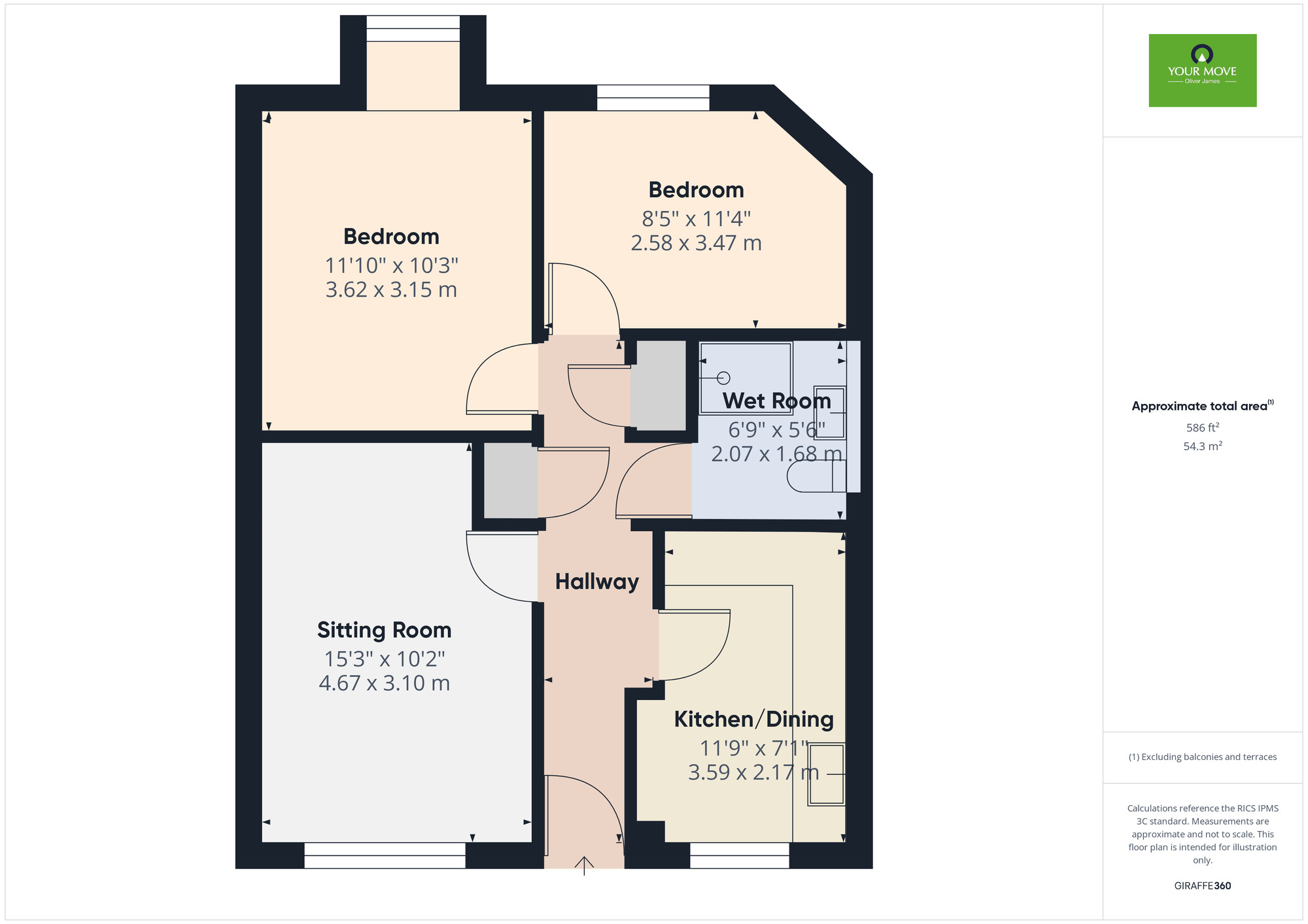 Floorplan of 2 bedroom Flat for sale, Malthouse Court, Harleston, Norfolk, IP20