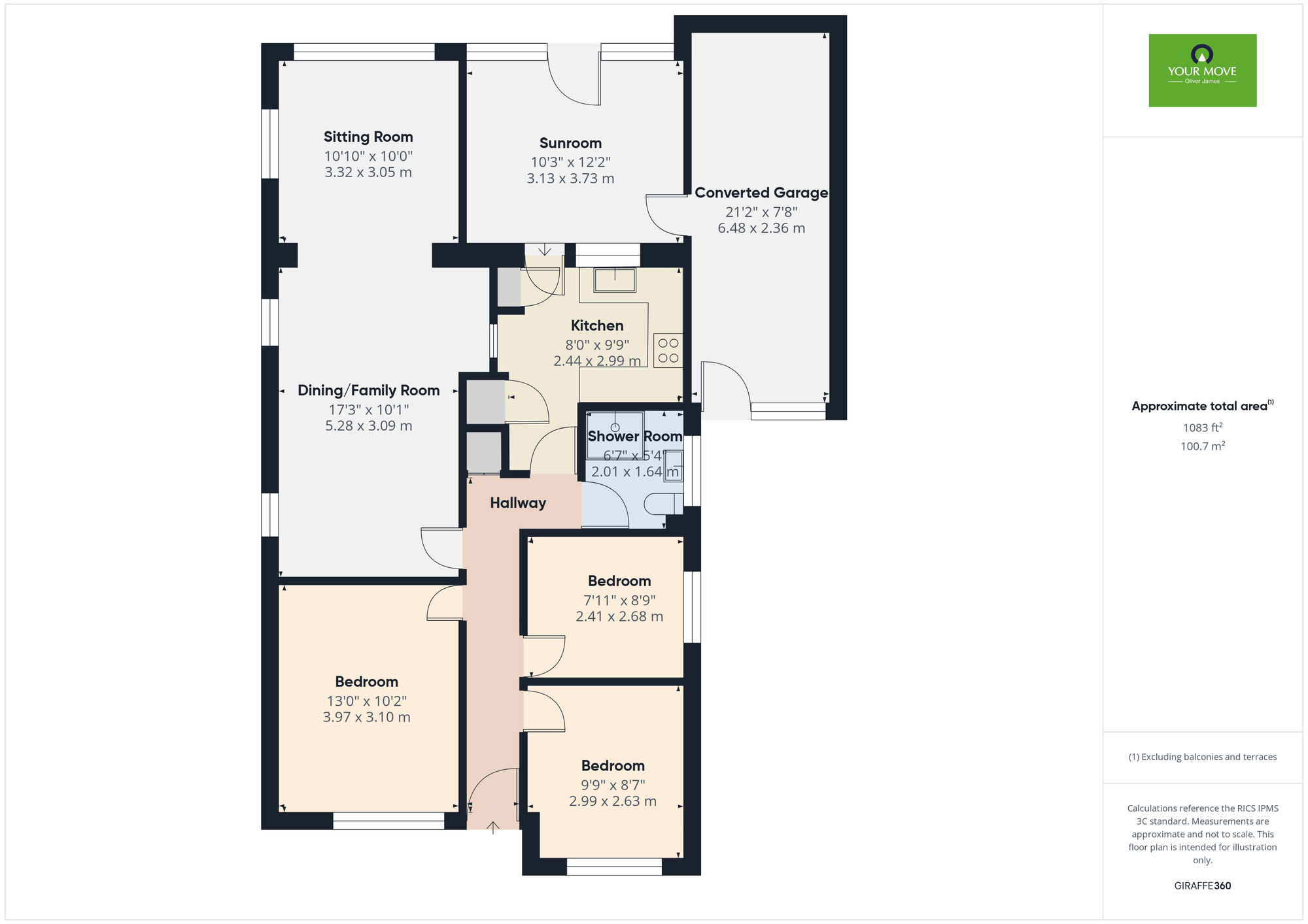 Floorplan of 3 bedroom Detached Bungalow for sale, Ronden Close, Beccles, Suffolk, NR34