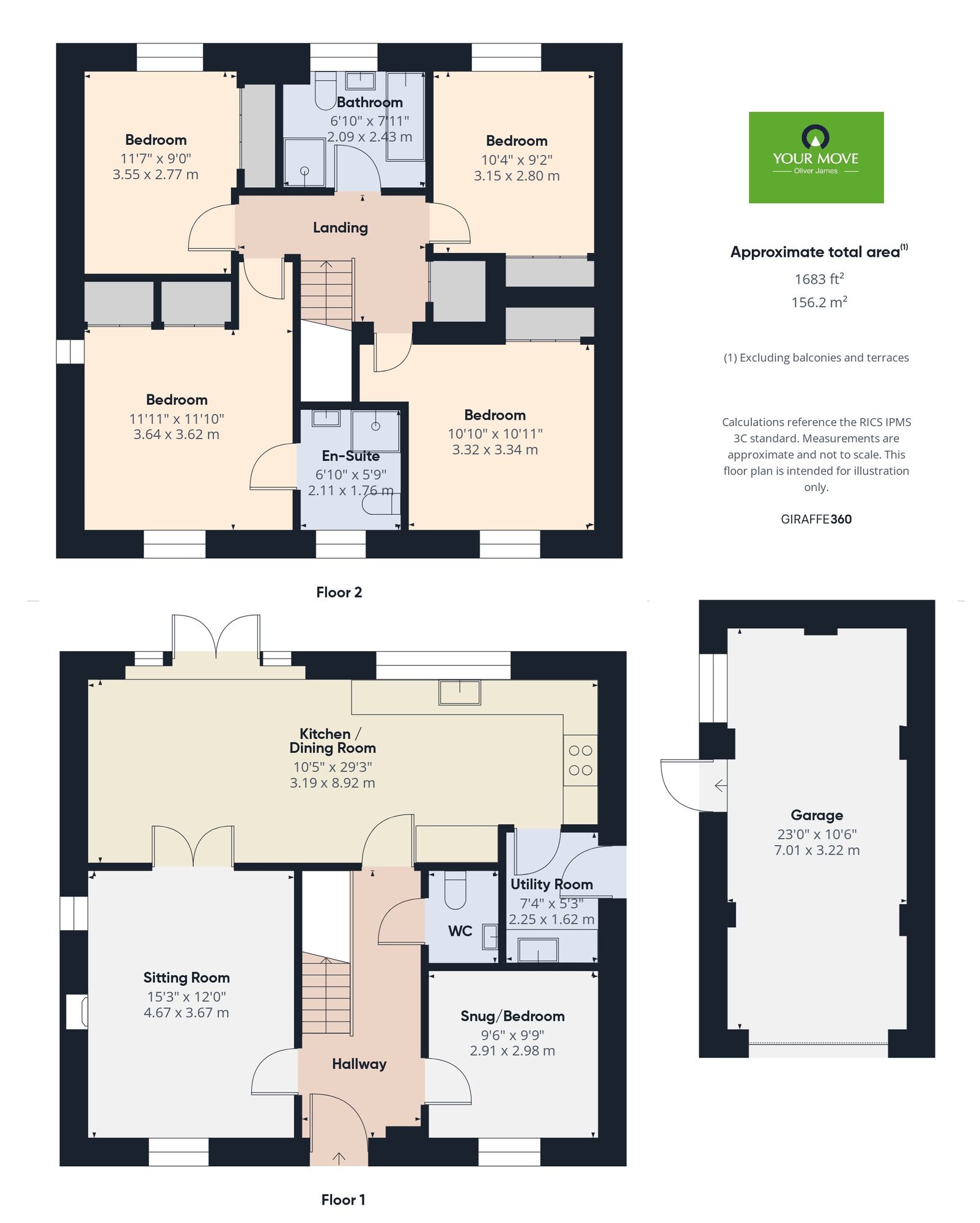 Floorplan of 4 bedroom Detached House for sale, Daisy Way, Gillingham, Norfolk, NR34
