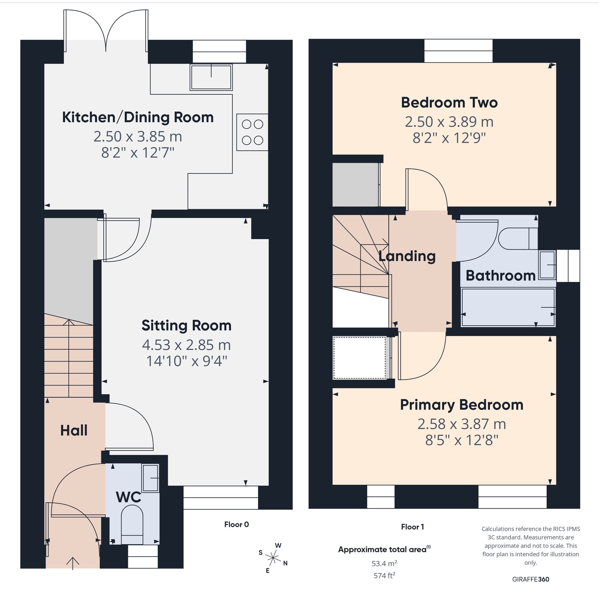 Floorplan of 2 bedroom Semi Detached House for sale, Portobello Drive, Martham, Norfolk, NR29