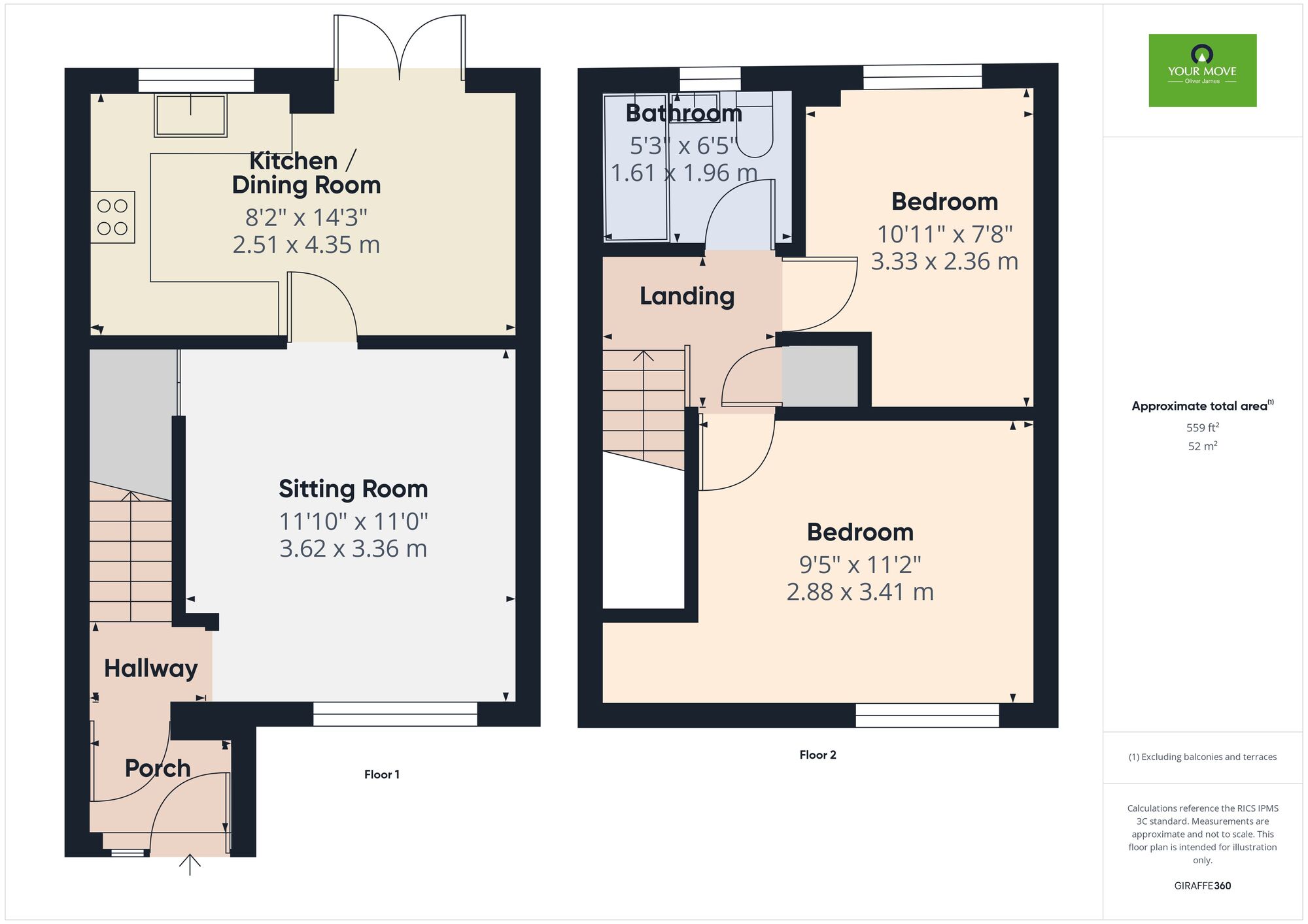 Floorplan of 2 bedroom Mid Terrace House for sale, Coxs Close, Beccles, Suffolk, NR34