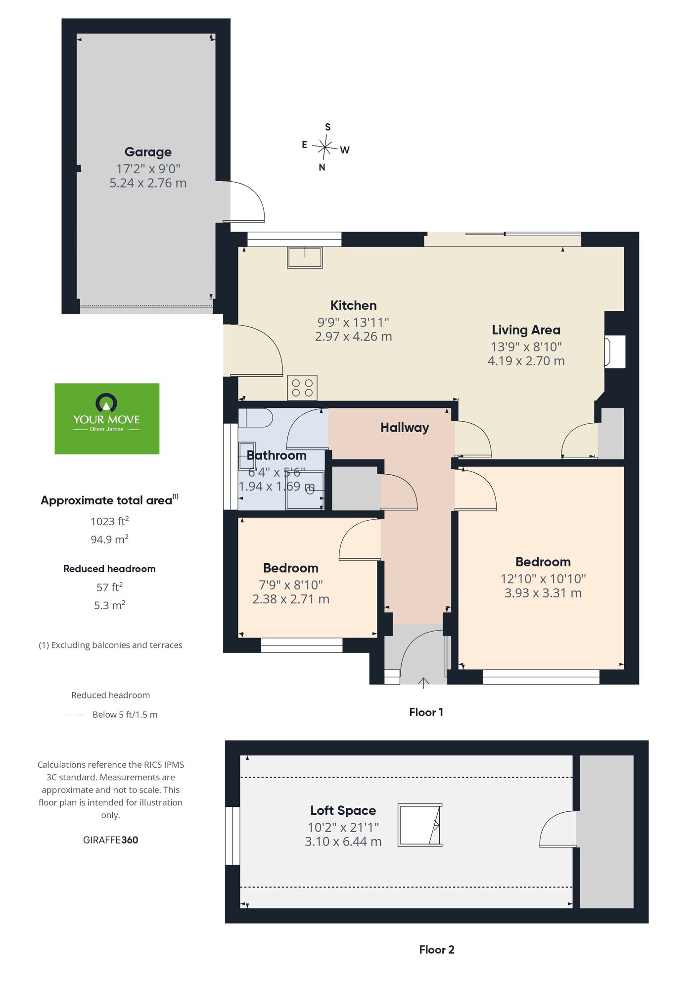 Floorplan of 2 bedroom Semi Detached Bungalow for sale, Newland Avenue, Worlingham, Suffolk, NR34