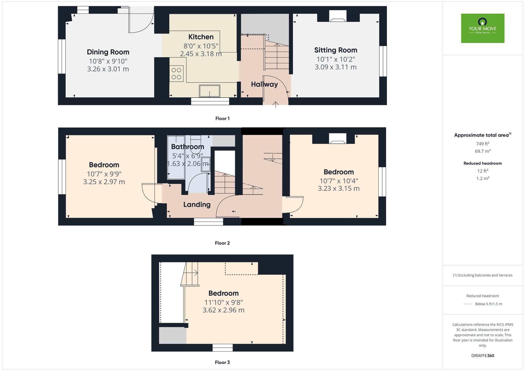 Floorplan of 3 bedroom End Terrace House for sale, Ballygate, Beccles, Suffolk, NR34