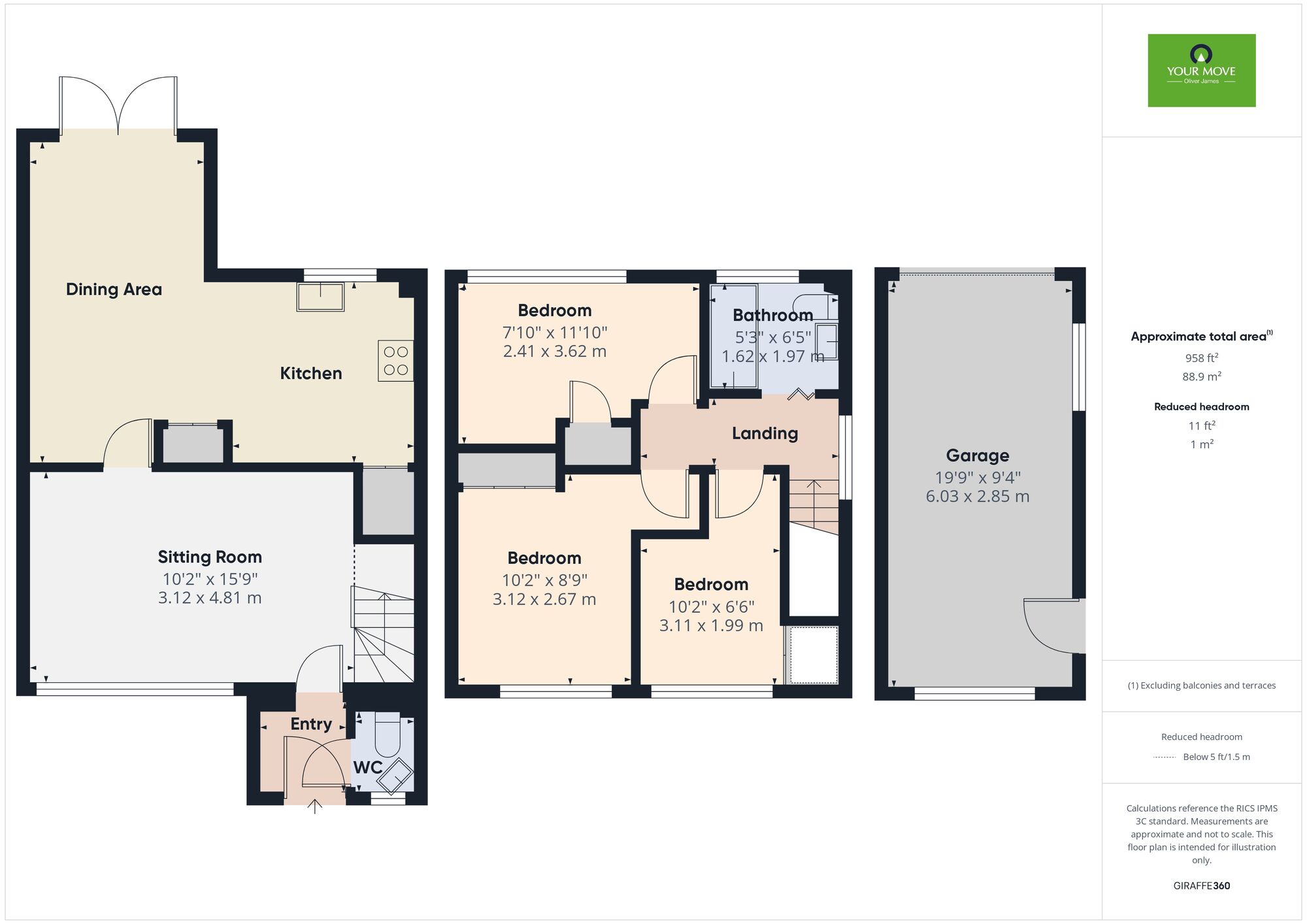 Floorplan of 3 bedroom Semi Detached House for sale, Brampton Grove, Lowestoft, Suffolk, NR32