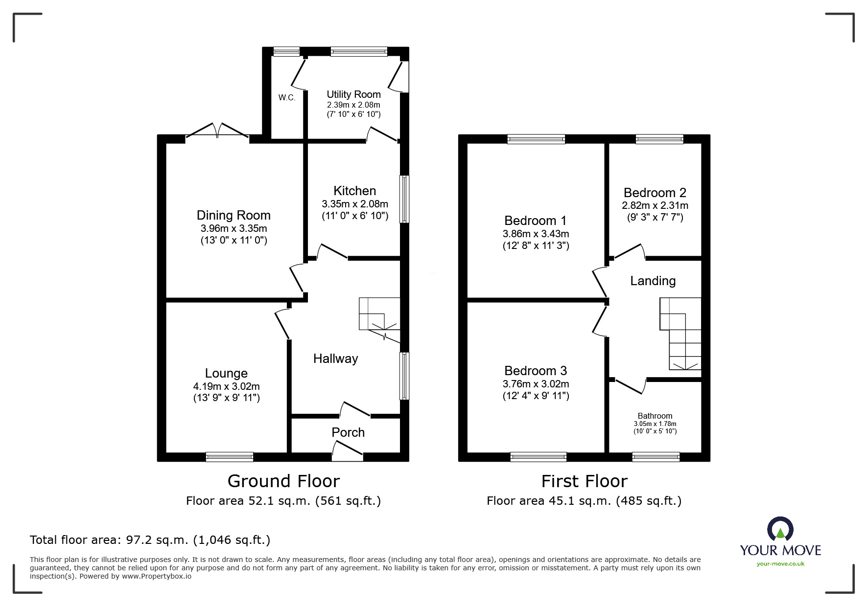 Floorplan of 3 bedroom Semi Detached House to rent, Camden Road, Broadstairs, Kent, CT10