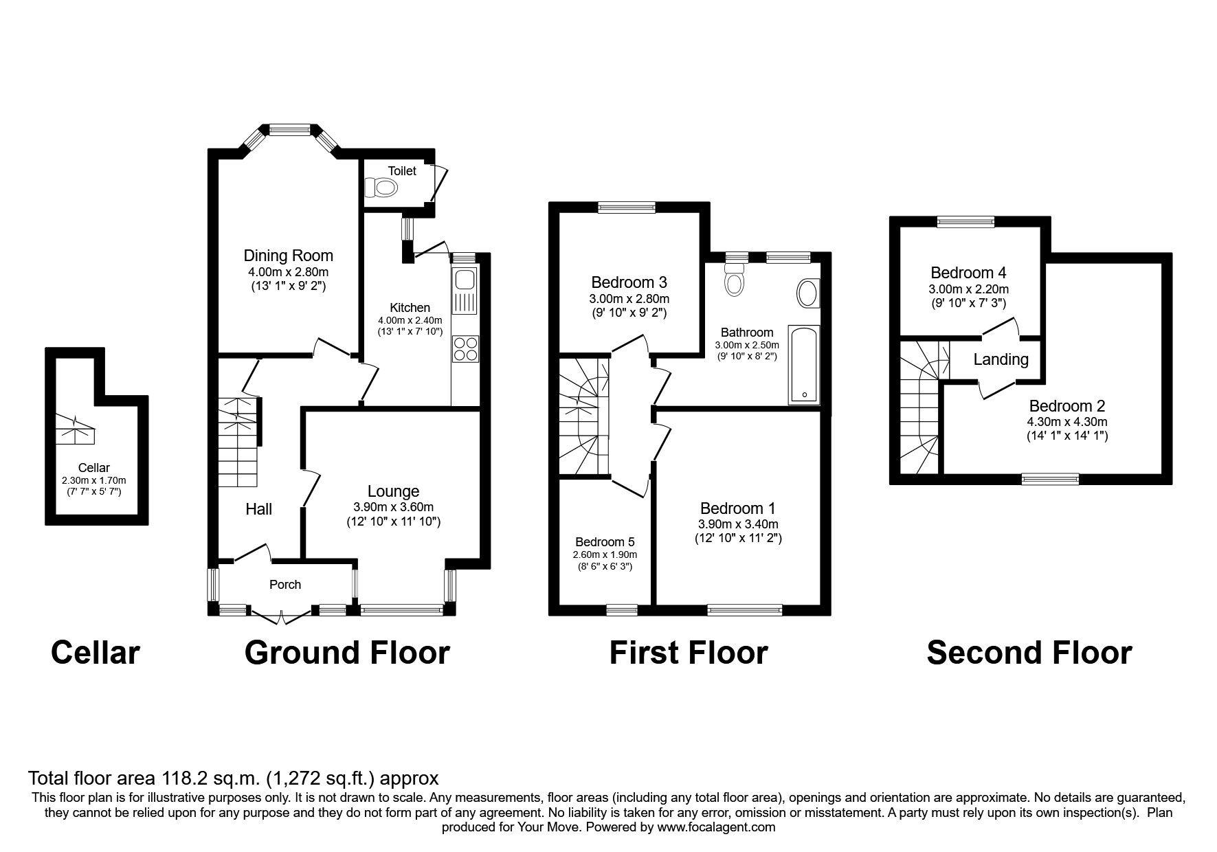 Floorplan of 5 bedroom Mid Terrace House for sale, Percy Avenue, Kent, CT10