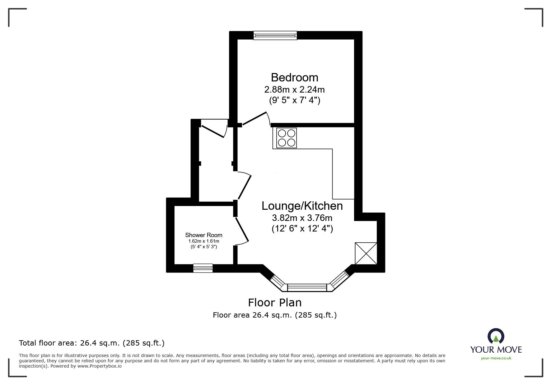 Floorplan of 1 bedroom  Flat to rent, Thanet Road, Broadstairs, Kent, CT10