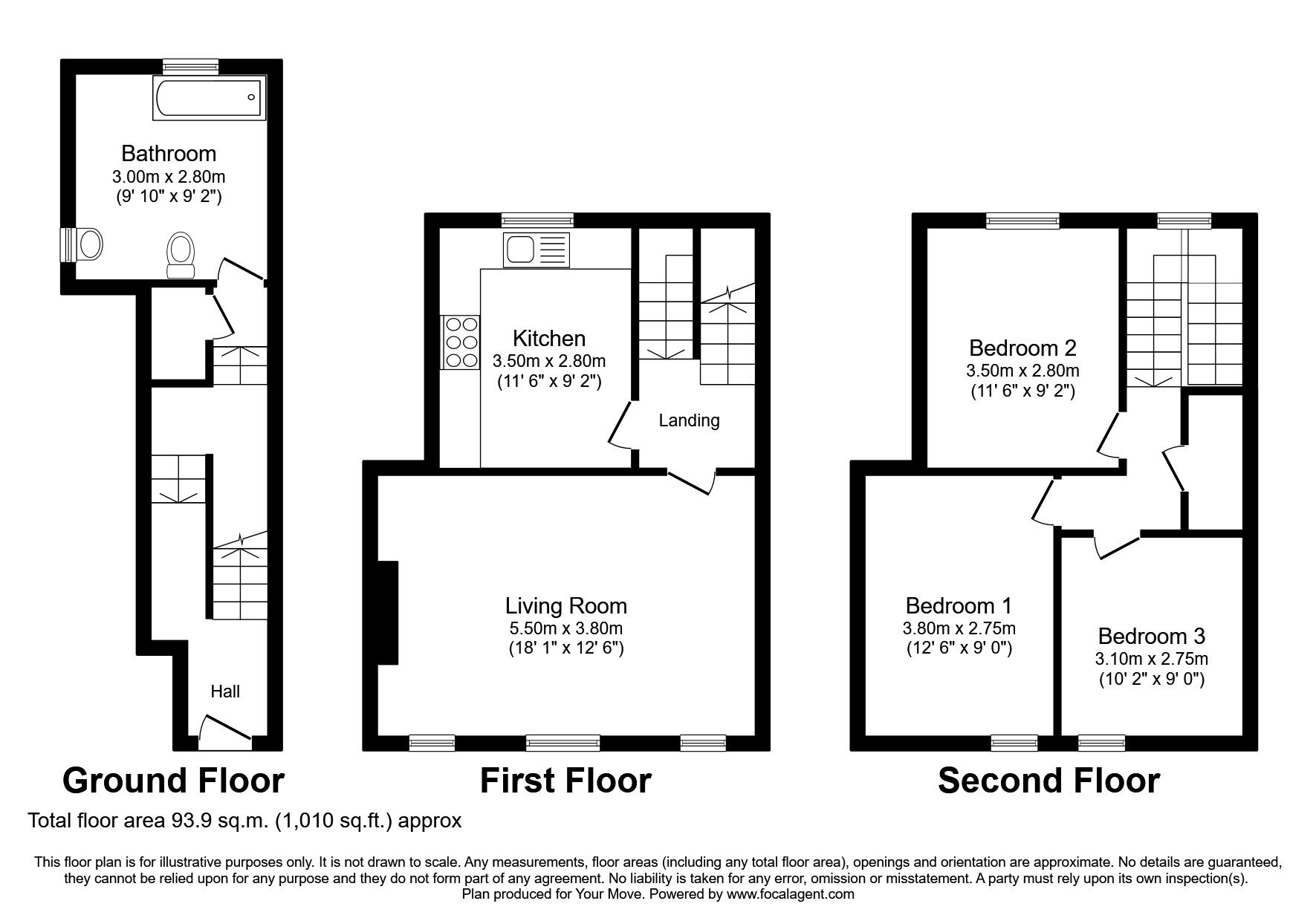 Floorplan of 3 bedroom  Flat for sale, High Street, Broadstairs, Kent, CT10