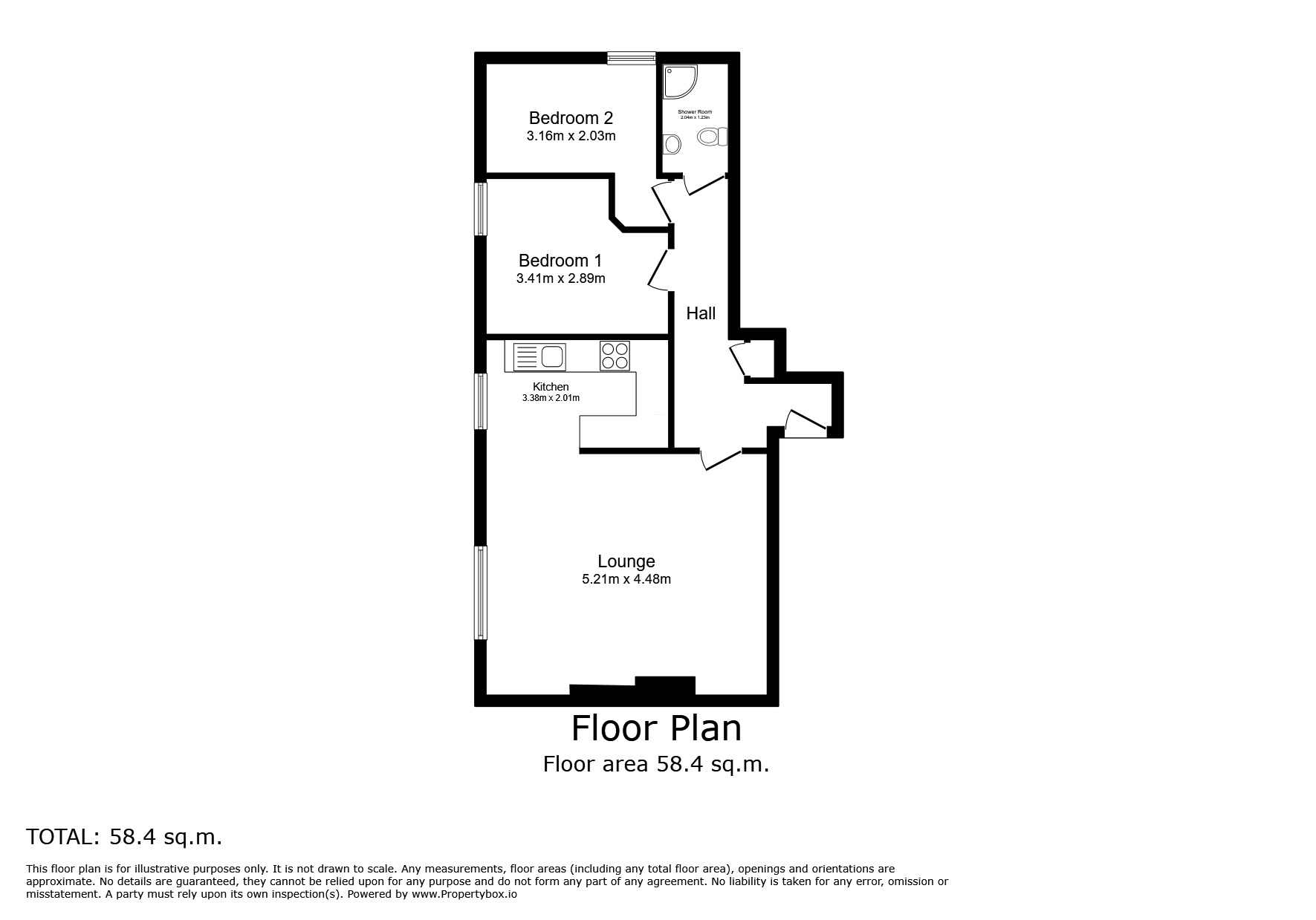 Floorplan of 2 bedroom Flat for sale, Seapoint Road, Broadstairs, Kent, CT10