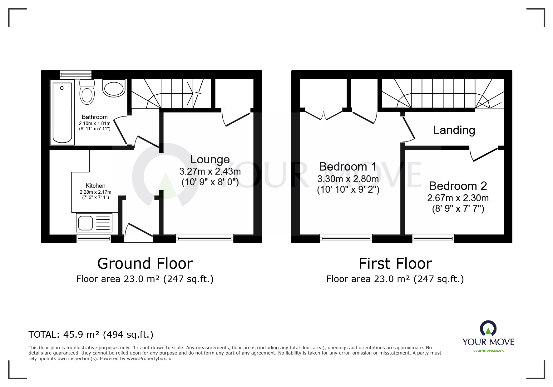 Floorplan of 2 bedroom End Terrace House for sale, Thanet Road, Broadstairs, Kent, CT10