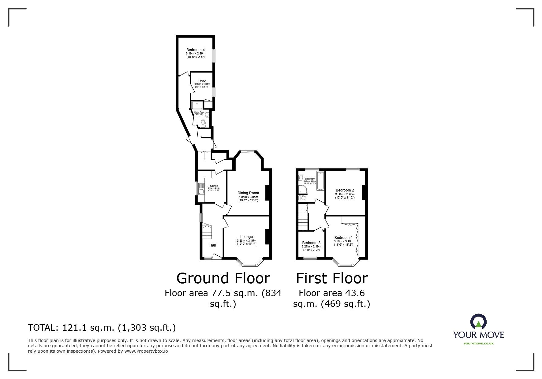 Floorplan of 4 bedroom Semi Detached House for sale, Masons Rise, Broadstairs, Kent, CT10