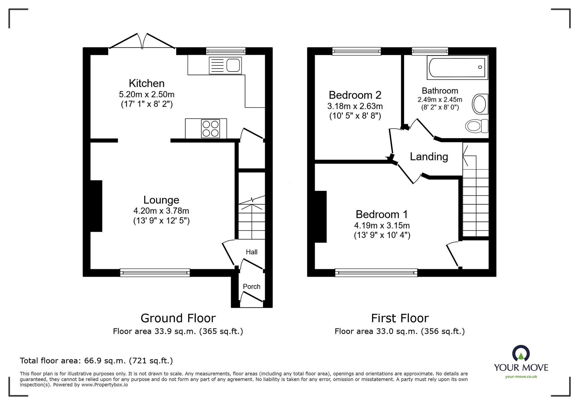 Floorplan of 2 bedroom End Terrace House for sale, Westwood Road, Broadstairs, Kent, CT10