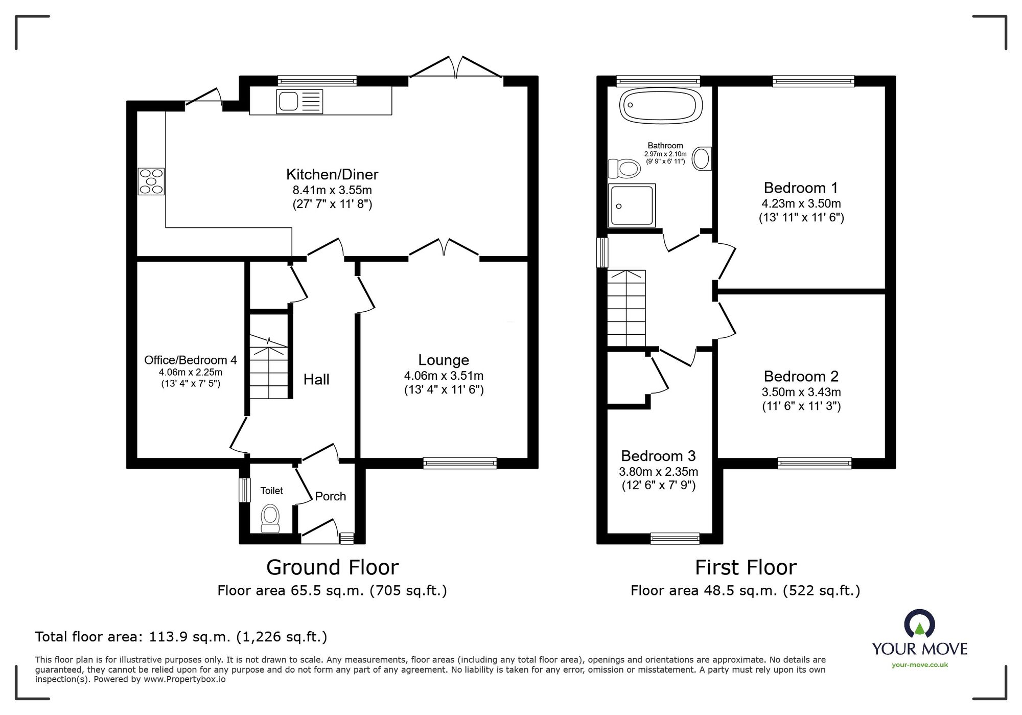 Floorplan of 4 bedroom Detached House for sale, Selwyn Drive, Broadstairs, Kent, CT10
