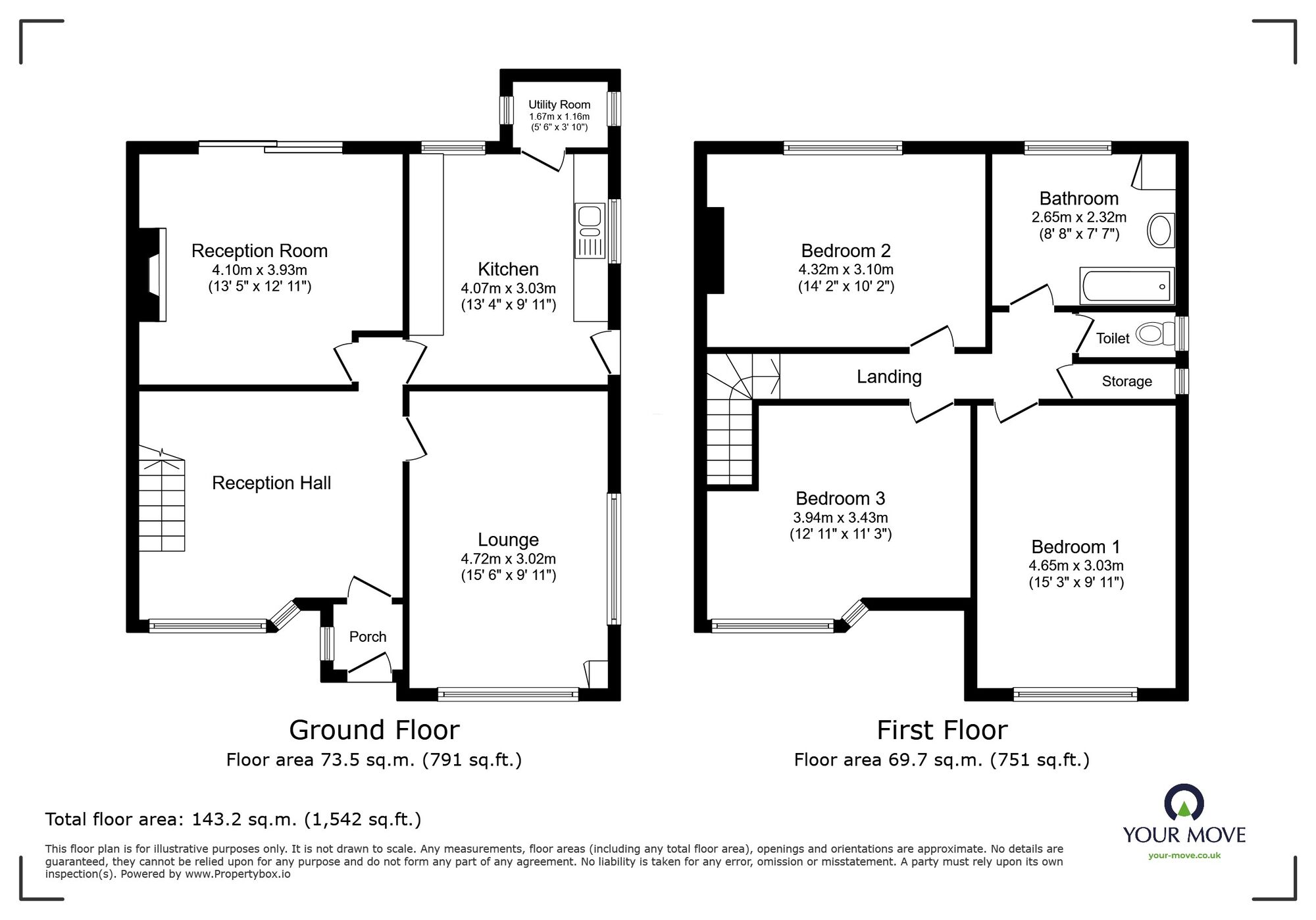 Floorplan of 3 bedroom Semi Detached House for sale, Ramsgate Road, Broadstairs, Kent, CT10