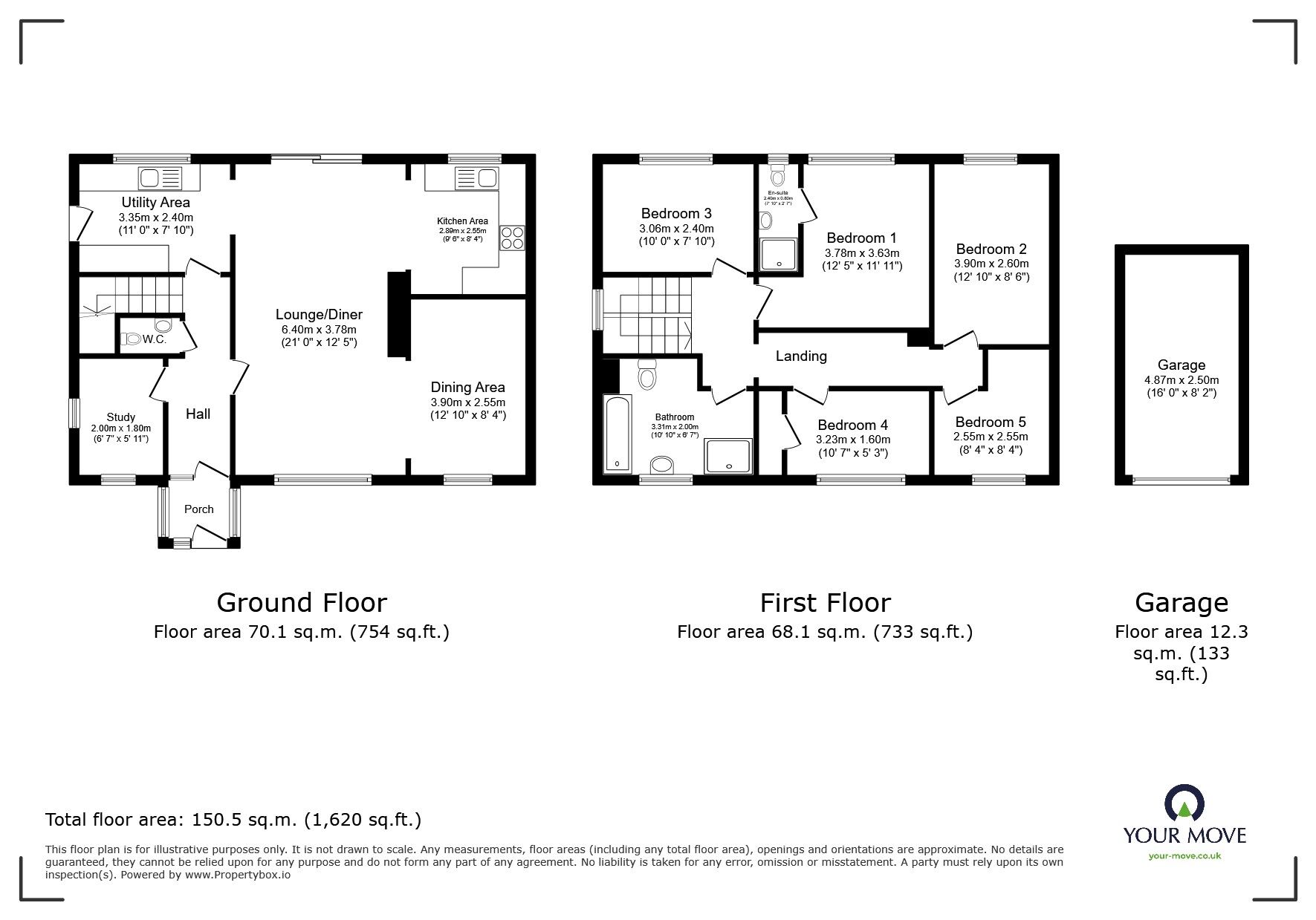 Floorplan of 5 bedroom Detached House for sale, Radley Close, Broadstairs, Kent, CT10