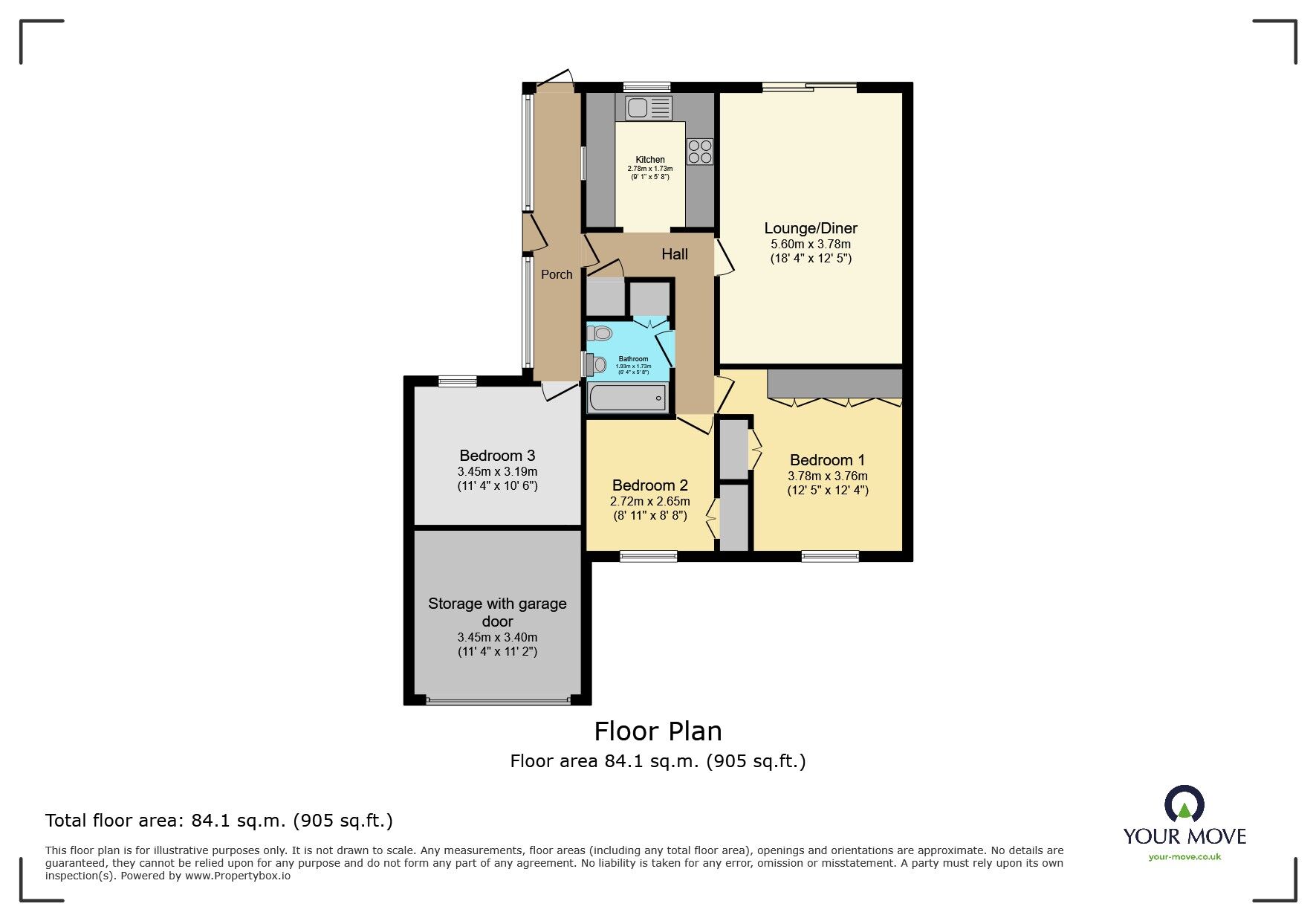 Floorplan of 3 bedroom Semi Detached Bungalow for sale, Bradstow Way, Broadstairs, Kent, CT10