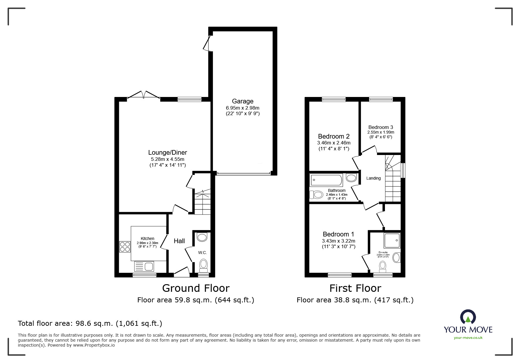 Floorplan of 3 bedroom Mid Terrace House for sale, Hereson Road, Broadstairs, Kent, CT10