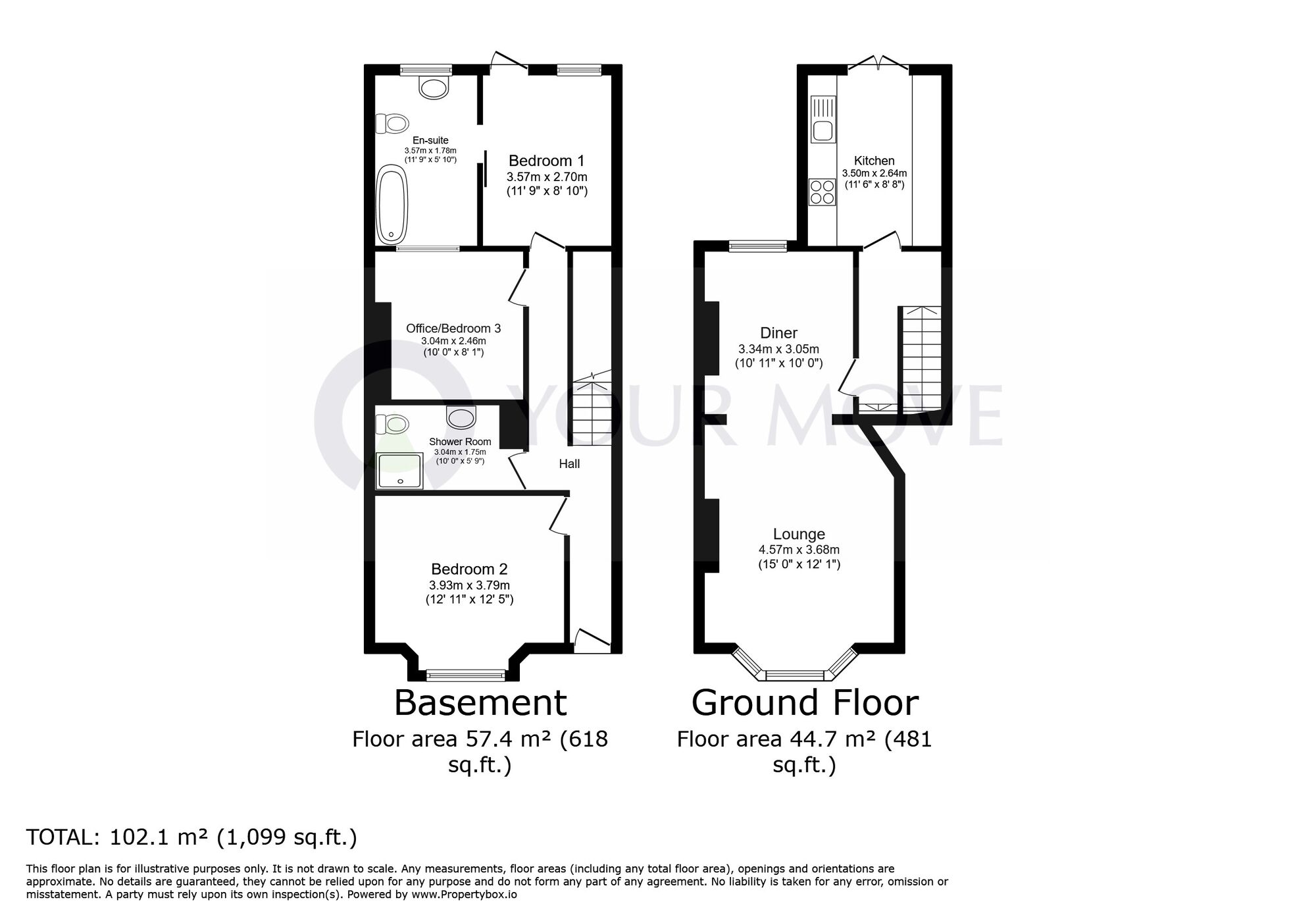 Floorplan of 2 bedroom Flat for sale, High Street, Broadstairs, Kent, CT10