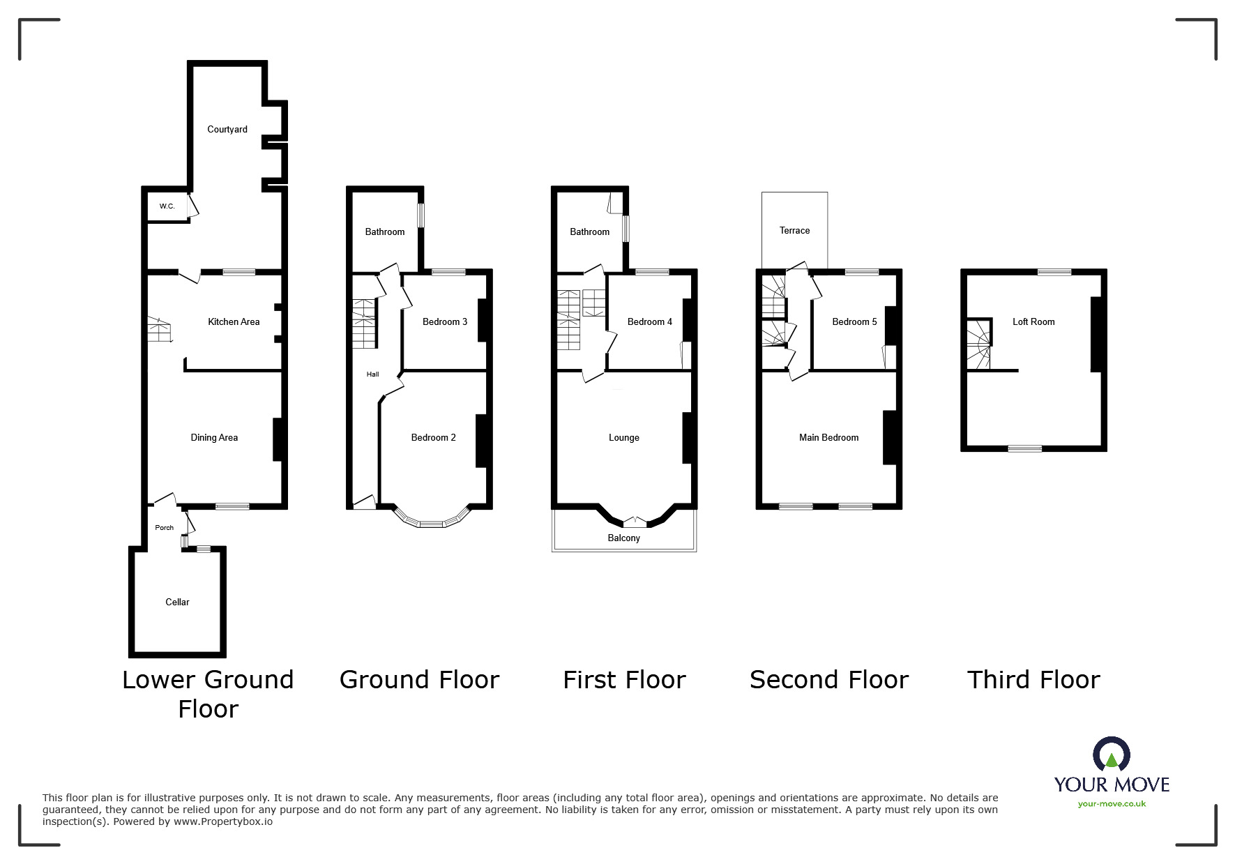 Floorplan of 5 bedroom Mid Terrace House for sale, Kent Terrace, Ramsgate, Kent, CT11