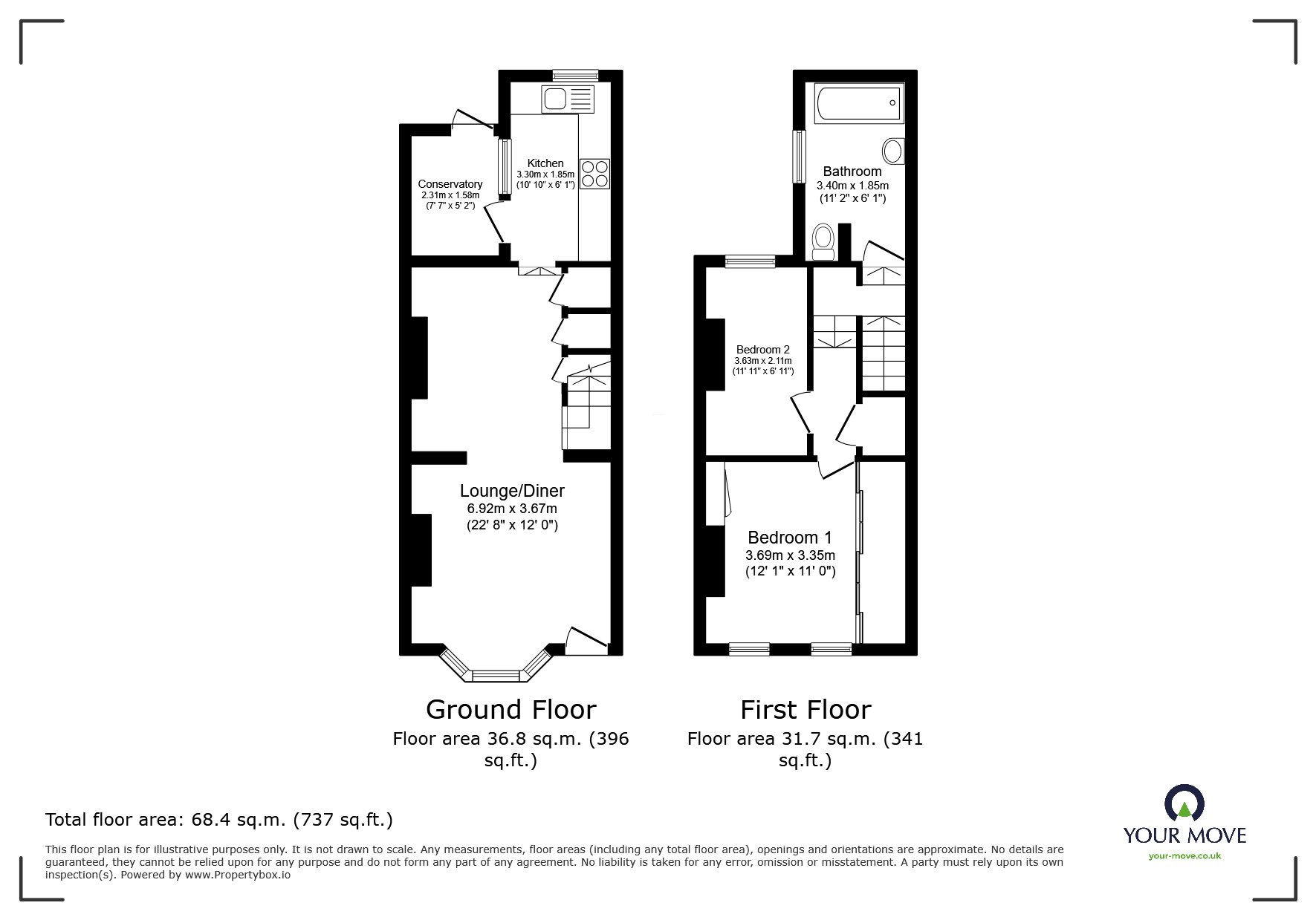 Floorplan of 2 bedroom Mid Terrace House for sale, Syndale Place, Ramsgate, Kent, CT11