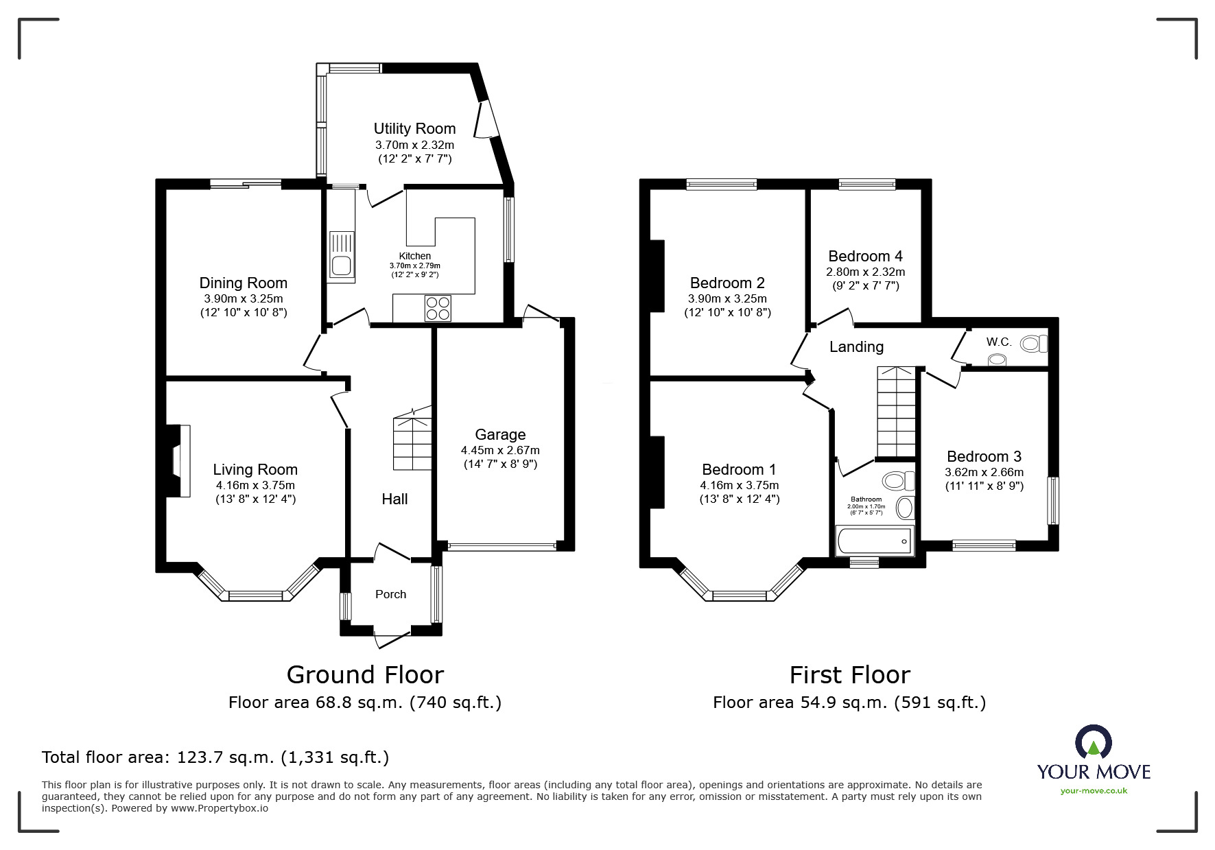 Floorplan of 4 bedroom Semi Detached House for sale, Queens Gate Road, Ramsgate, Kent, CT11